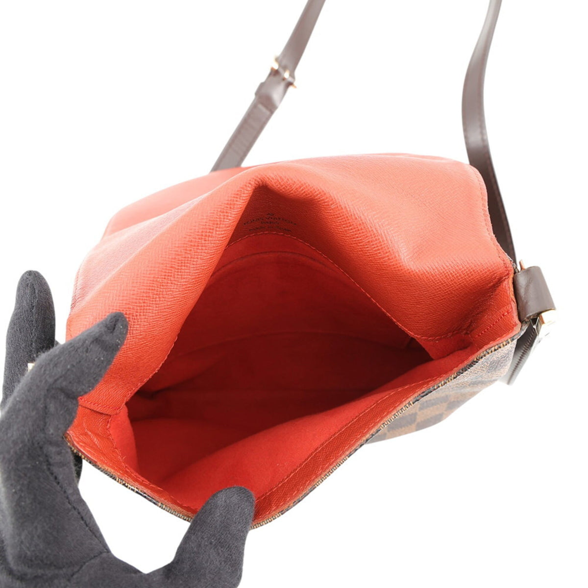 Louis Vuitton Damier Damier Canvas Ebene Orange Shoulder Bag (Pre-Owned)