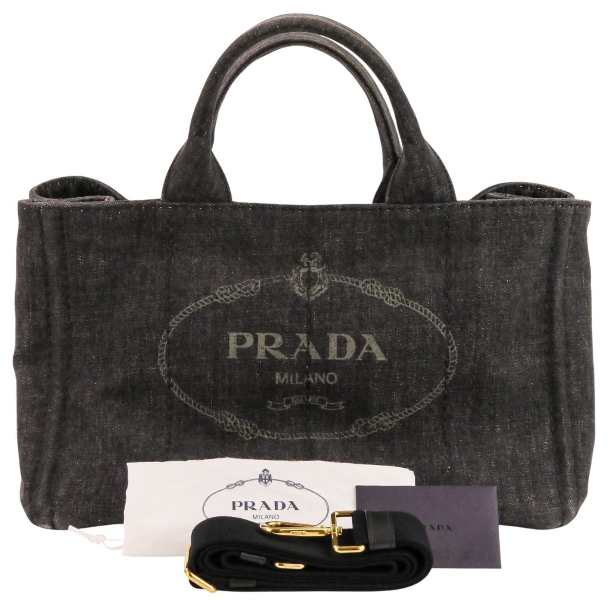 Prada Black Canapa Tote Bag (Pre-Owned)