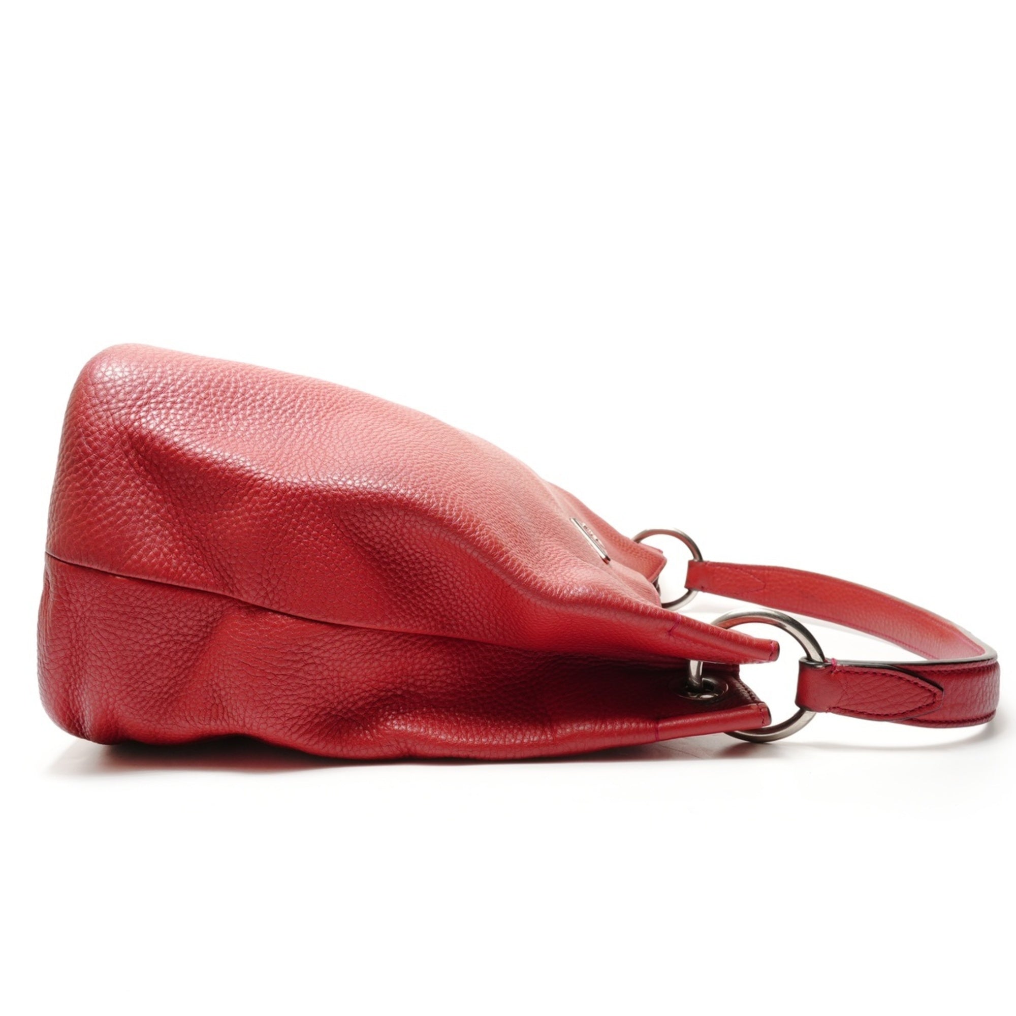 Prada Red Color Leather Shoulder Bag (Pre-Owned)