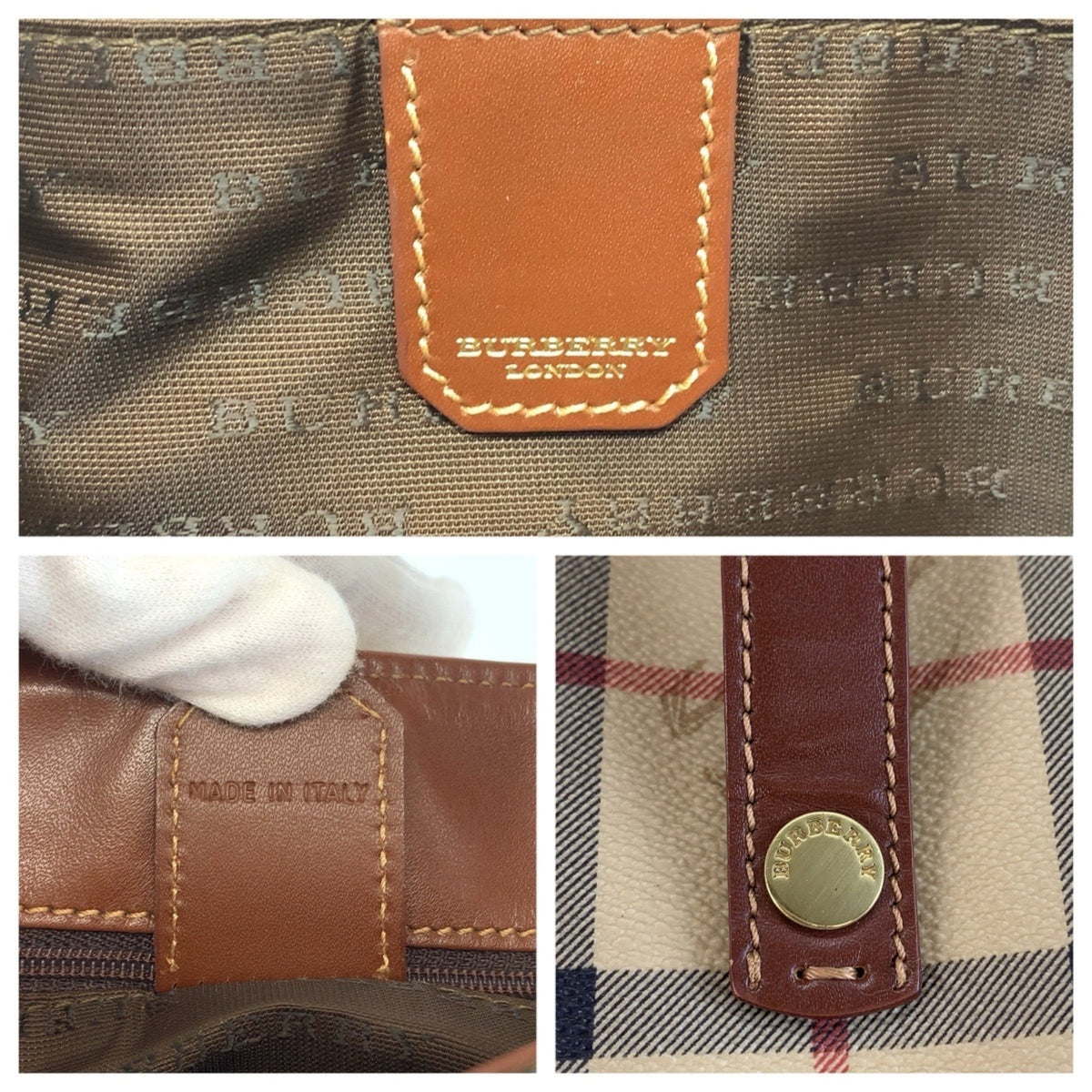 Burberry Beige Brown Pvc Shoulder Bag (Pre-Owned)