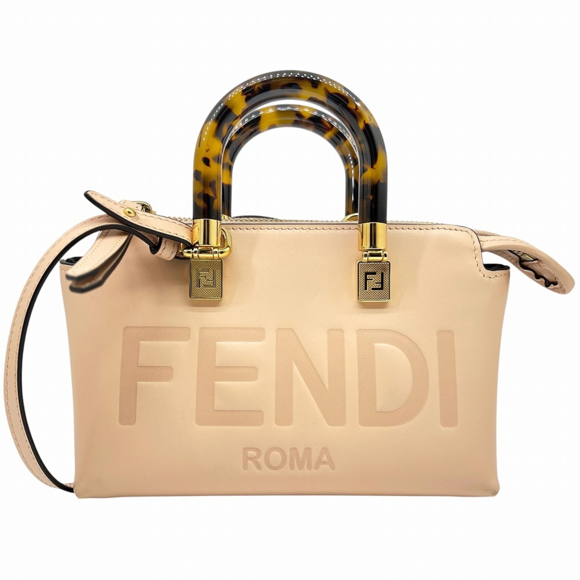Fendi Pink Leather Handbag Shoulder Bag (Pre-Owned)