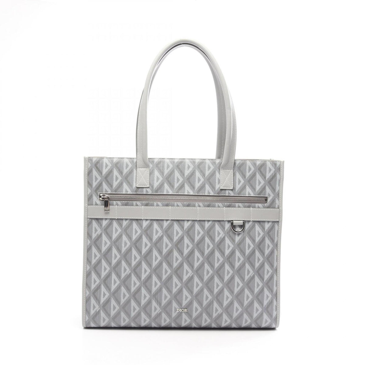 Christian Dior Gray Leather Handbag Tote Bag (Pre-Owned)