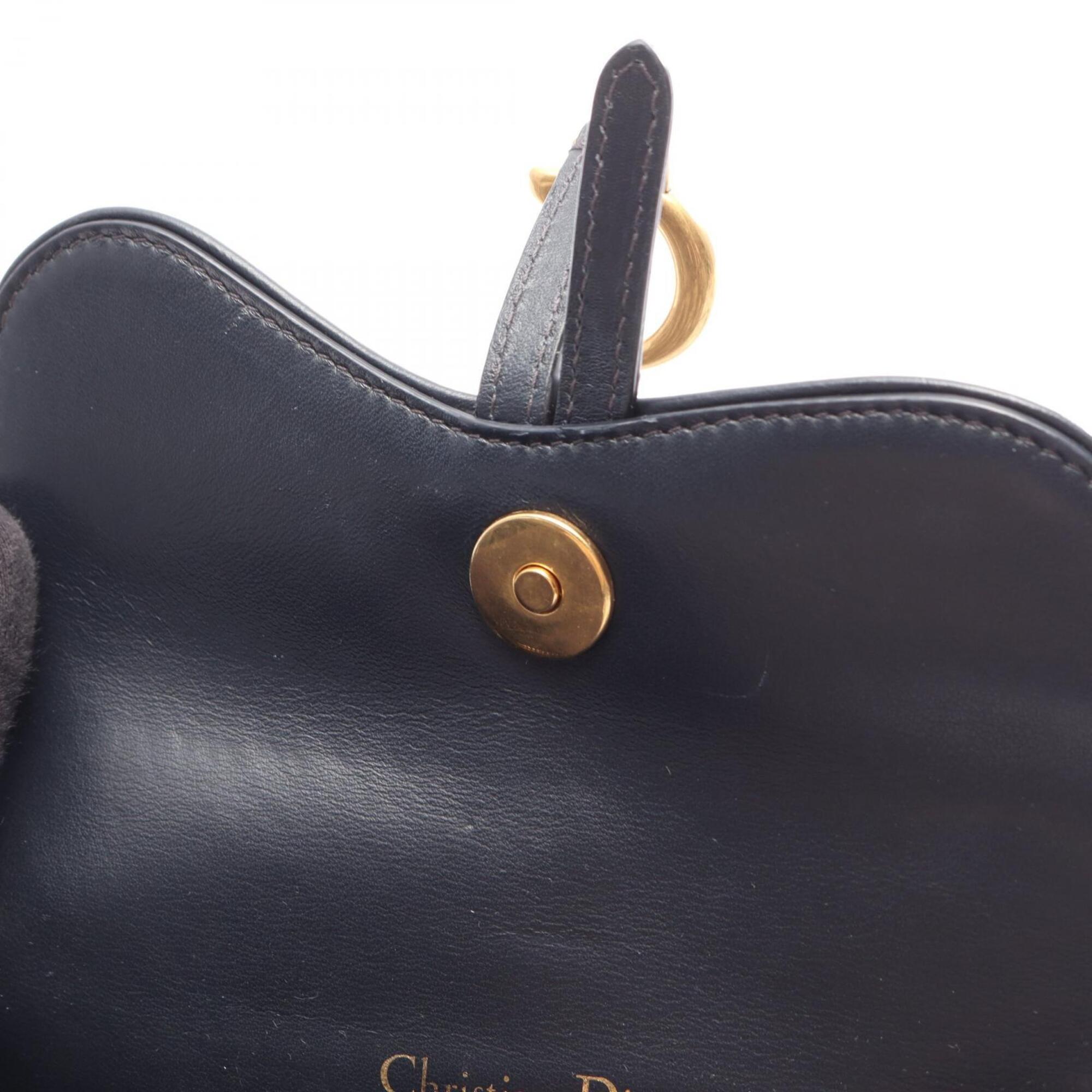 Christian Dior Beige Navy Canvas Leather Fanny Pack Handbag Saddle Bag (Pre-Owned)