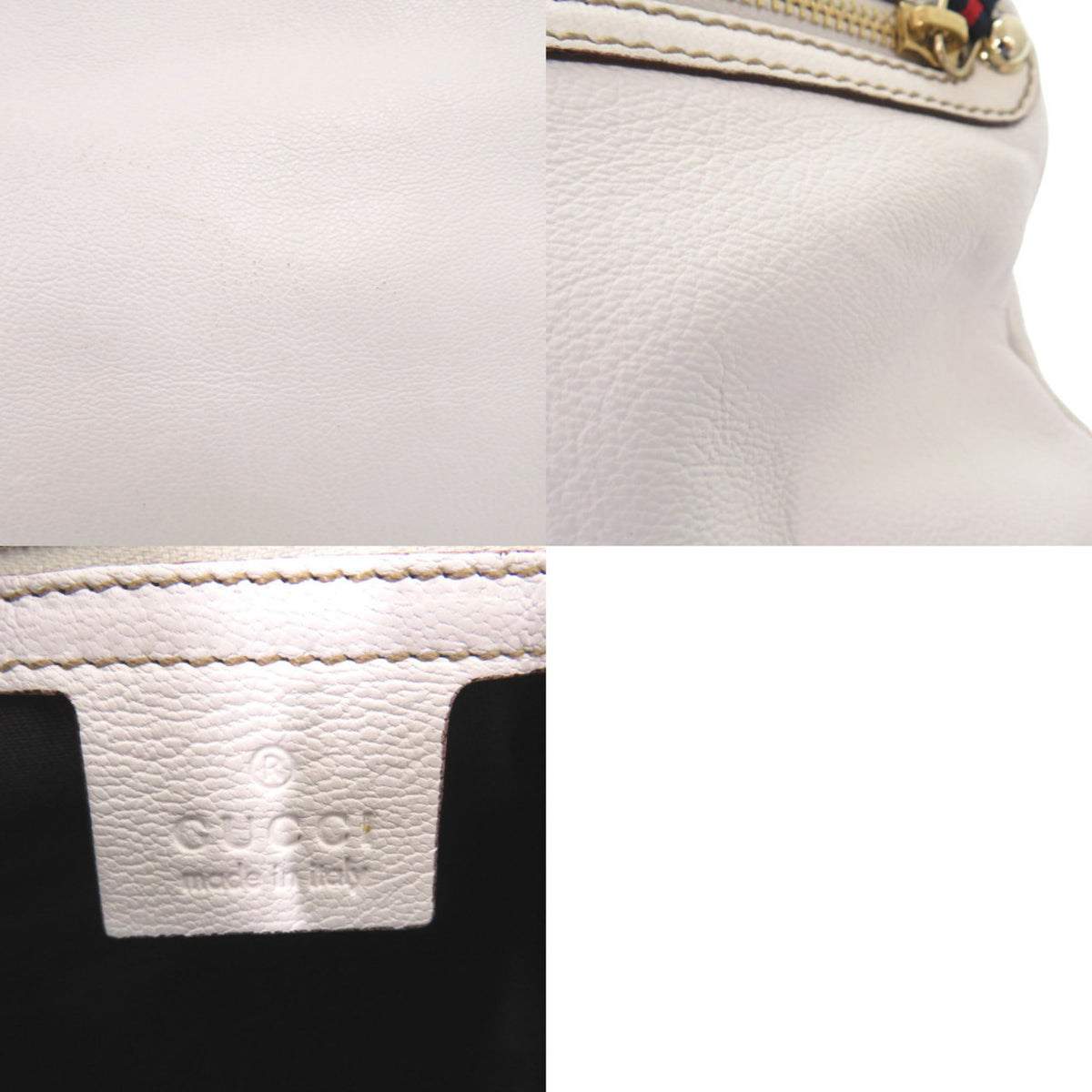 Gucci White Leather Shoulder Bag (Pre-Owned)