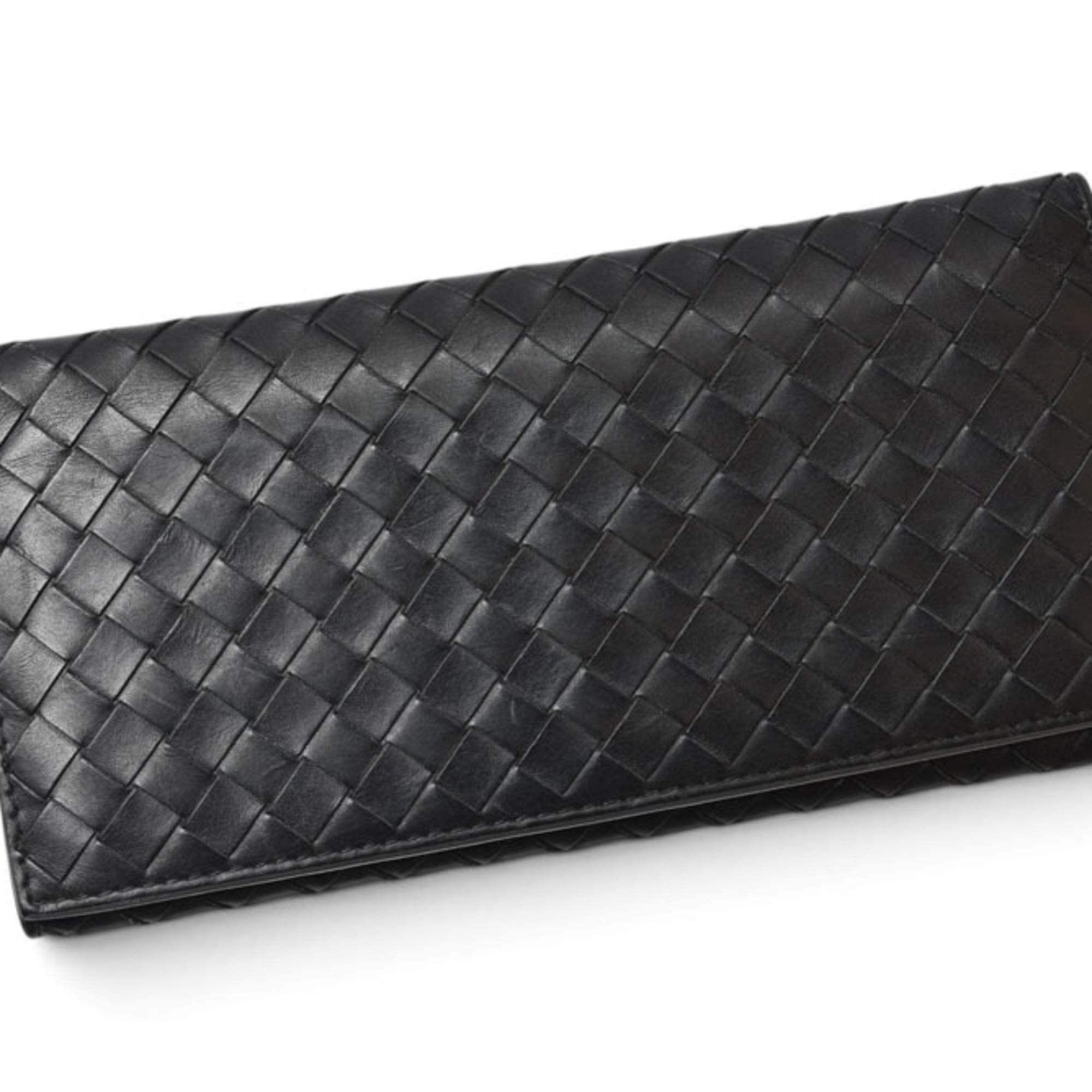 Bottega Veneta Black Khaki Leather Coin Purse/Coin Case (Pre-Owned)