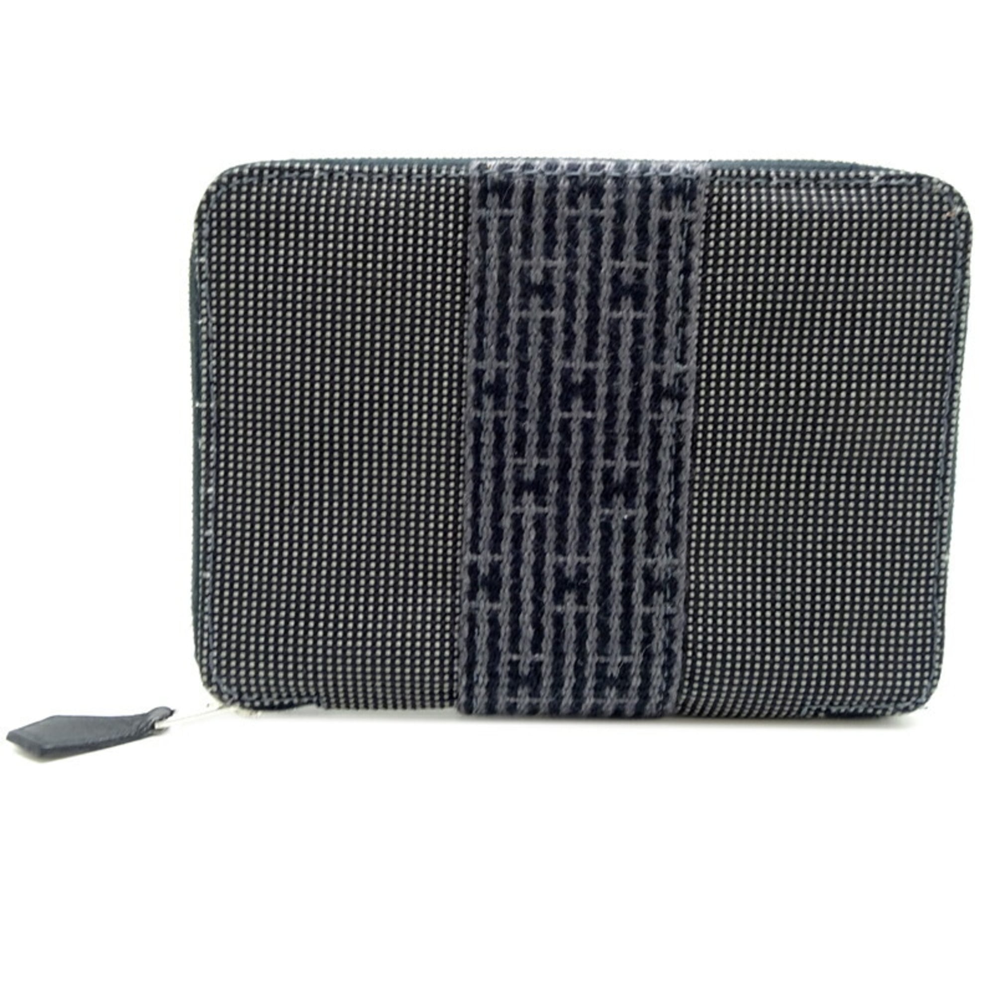 Hermes Gray Polyester Polyamide Wallet (Bi-Fold) (Pre-Owned)
