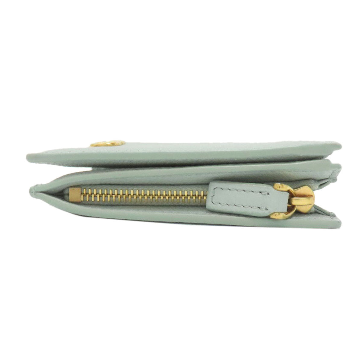 Valentino Light Green Leather Wallet (Bi-Fold) (Pre-Owned)