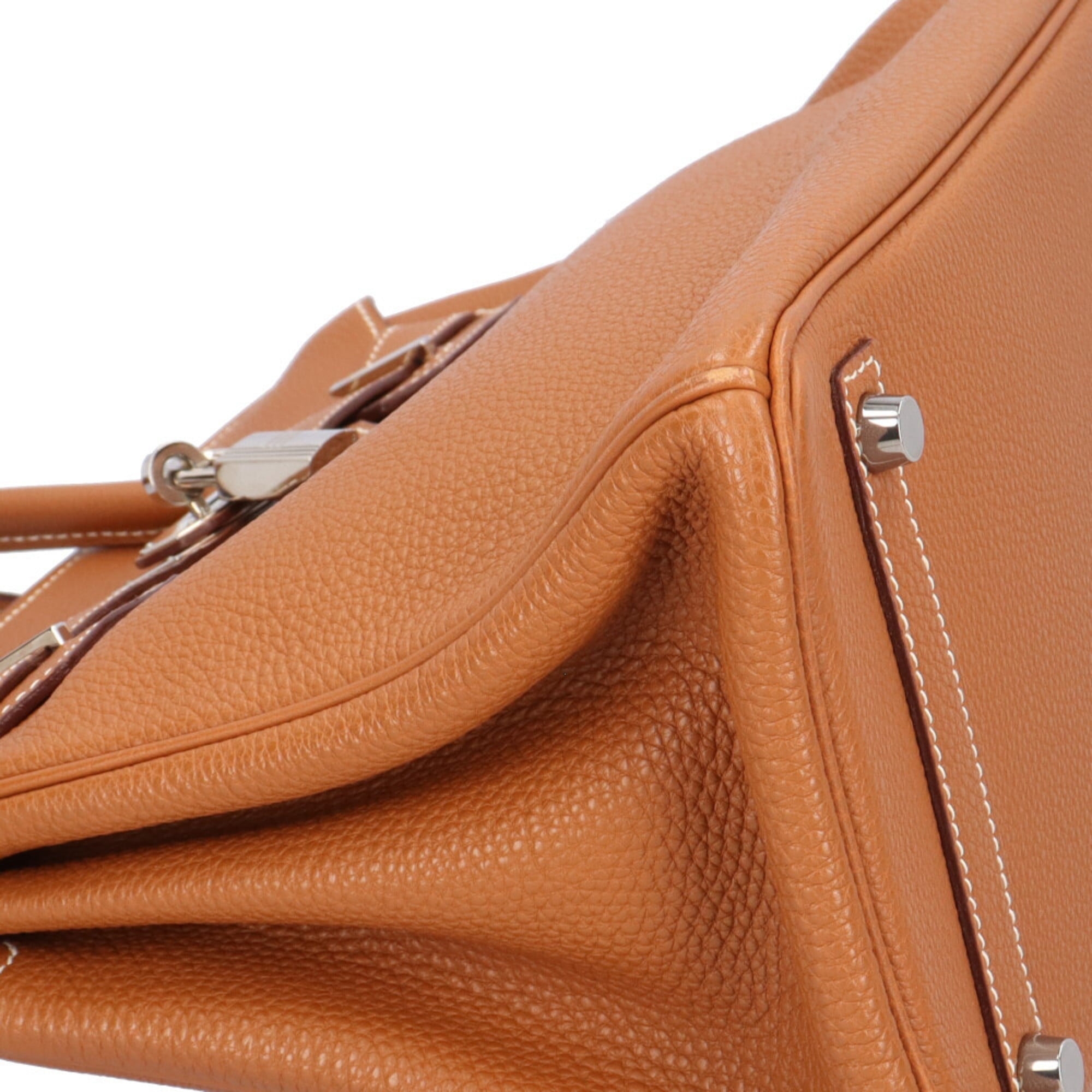 Hermes Brown Gold Togo Leather Handbag (Pre-Owned)