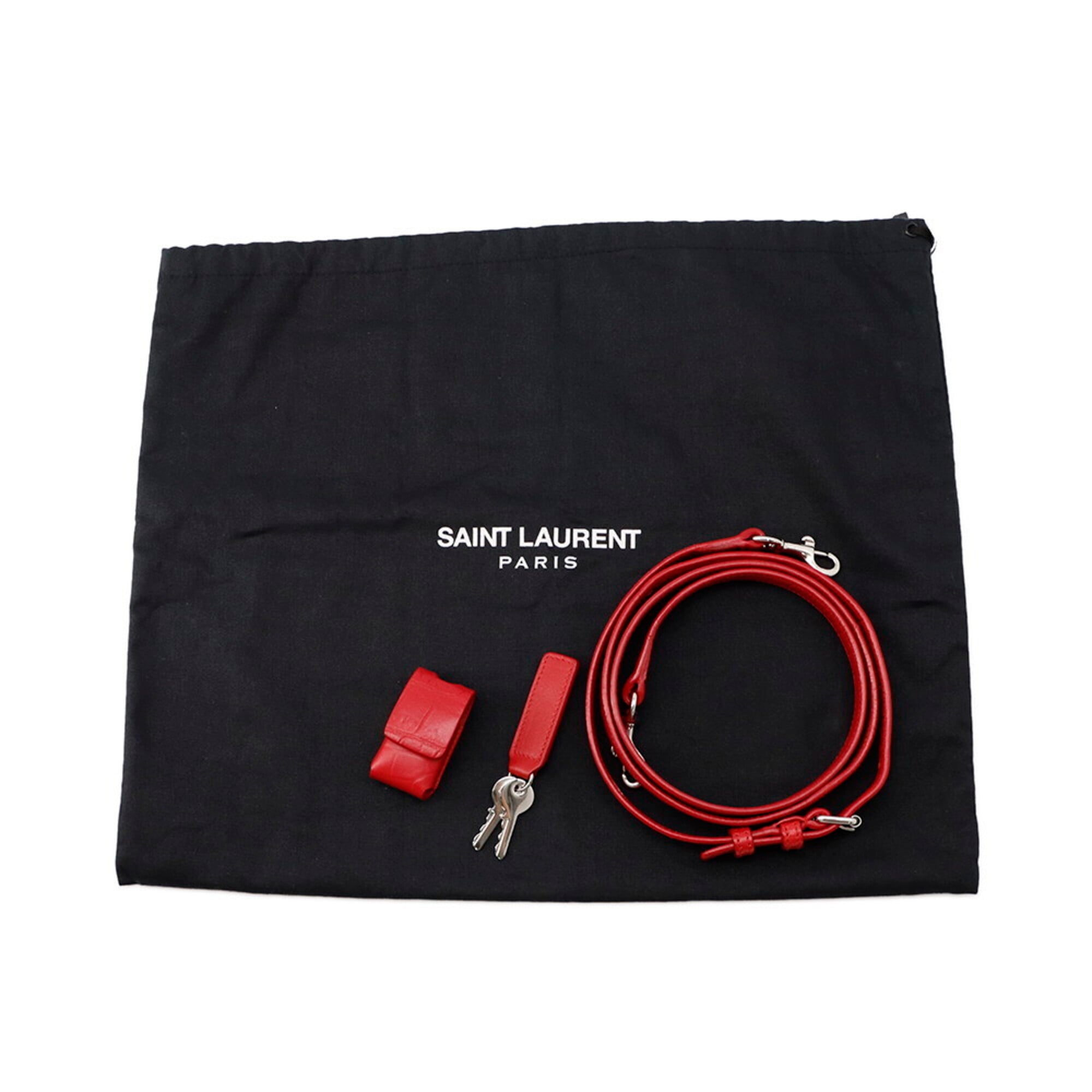 Yves Saint Laurent Sac De Jour Red Color Leather Handbag (Pre-Owned)