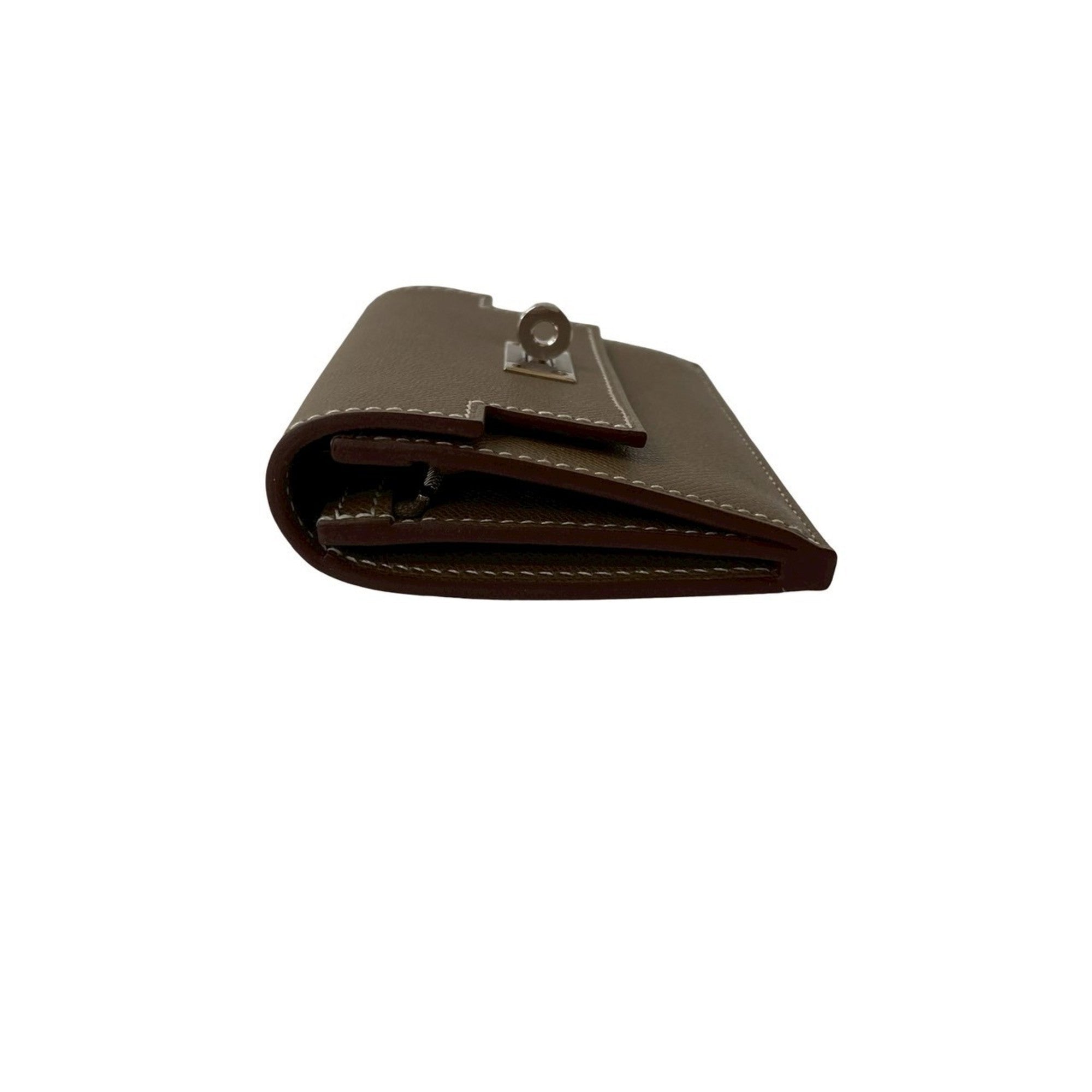 Hermes Brown Leather Coin Purse/Coin Case (Pre-Owned)