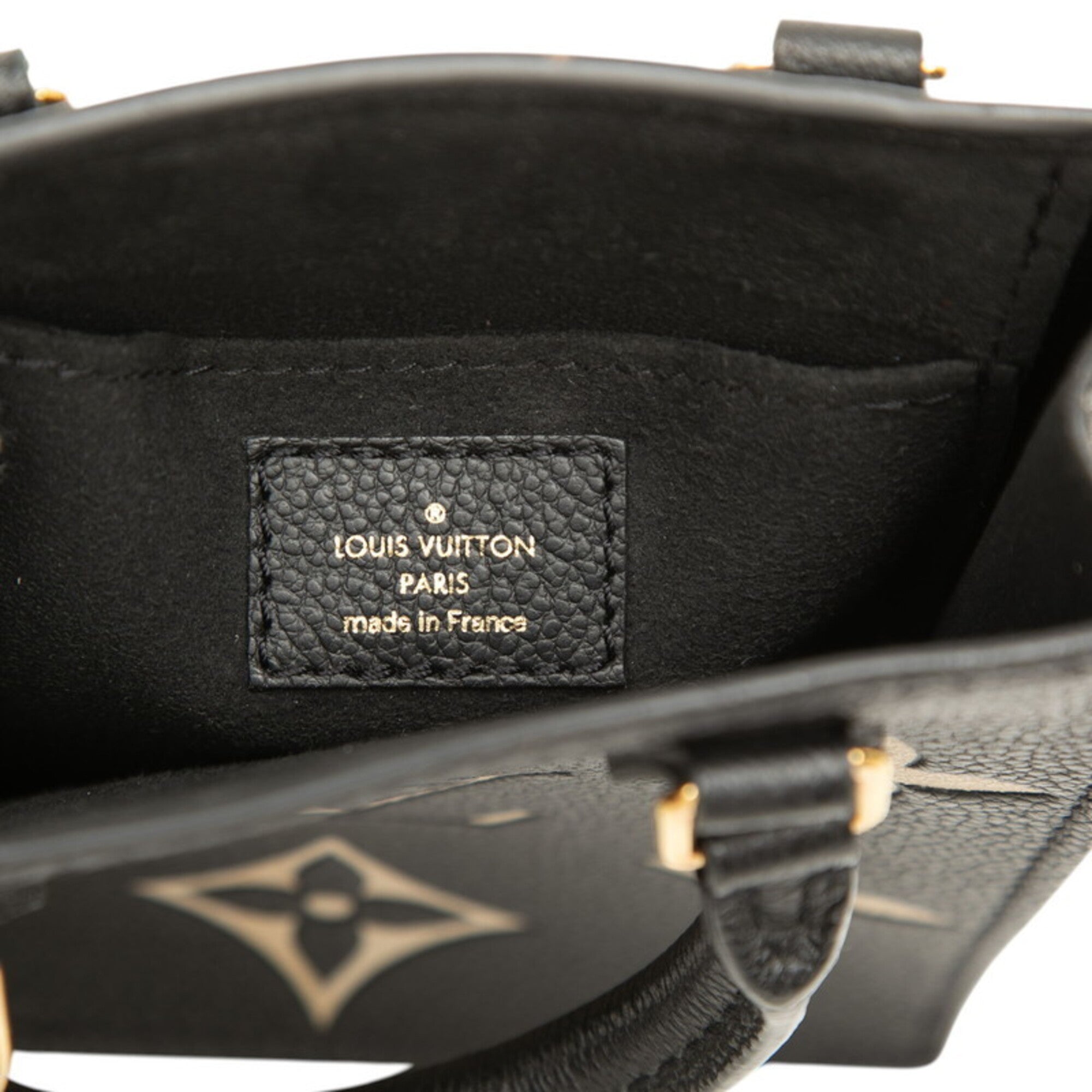 Louis Vuitton Monogram Empreinte Beige Black Noir Leather Handbag Shoulder Bag (Pre-Owned)