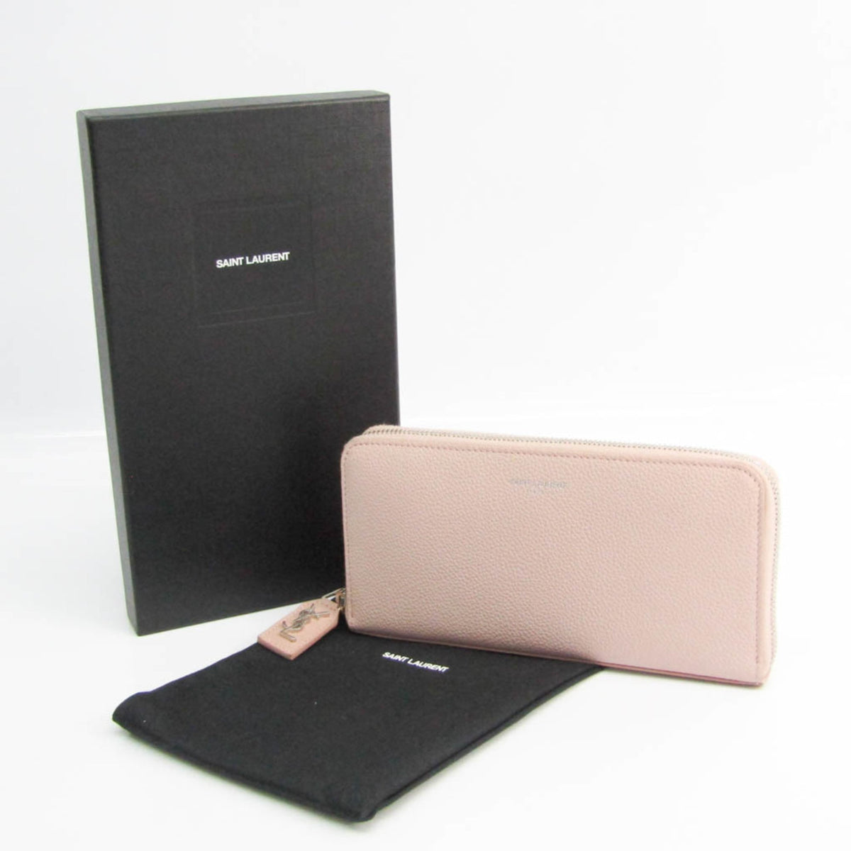 Saint Laurent Light Pink Leather Long Wallet (Bi-Fold) (Pre-Owned)