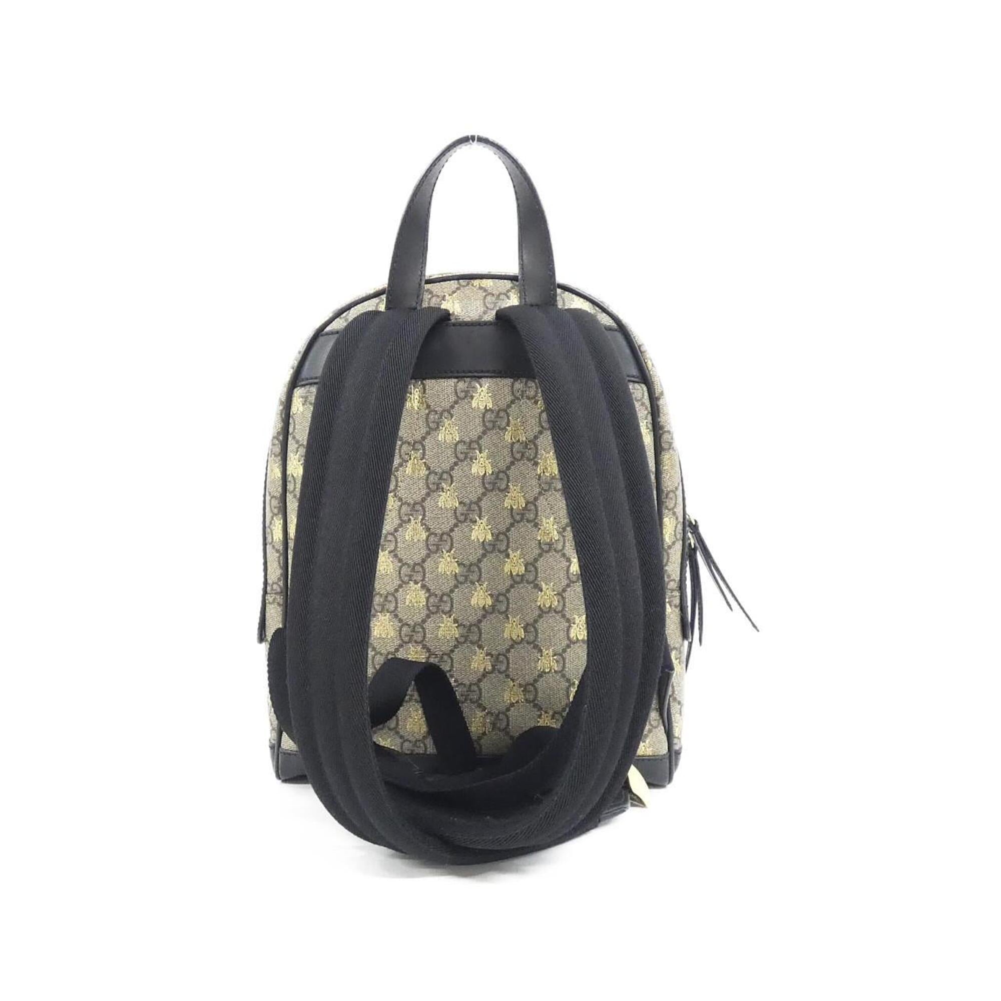 Gucci Beige Black Gg Supreme Backpack (Pre-Owned)