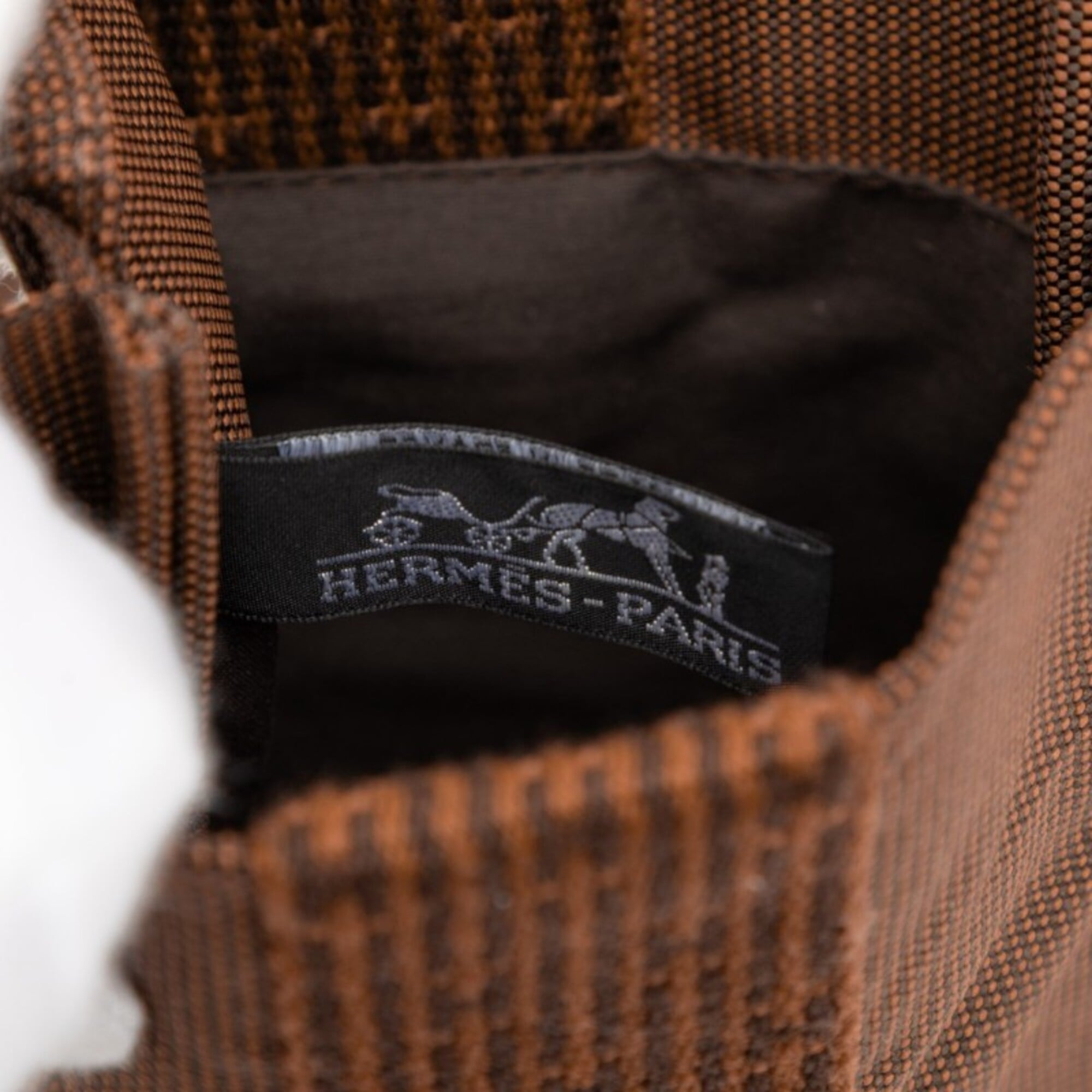 Hermes Brown Canvas Pochette Shoulder Bag (Pre-Owned)