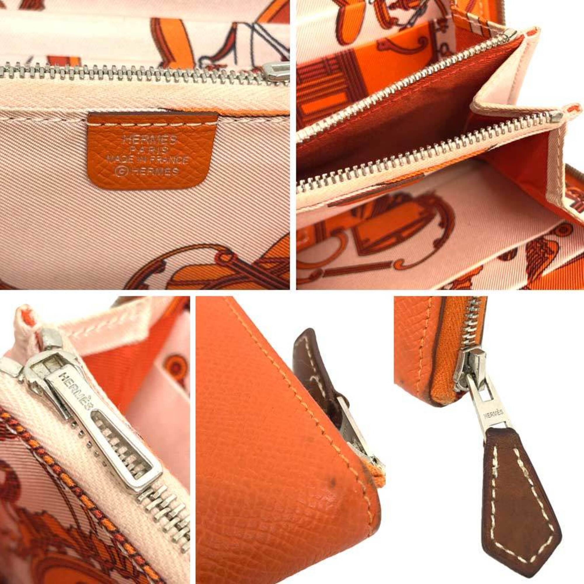 Hermes Orange Leather Wallet (Bi-Fold) (Pre-Owned)