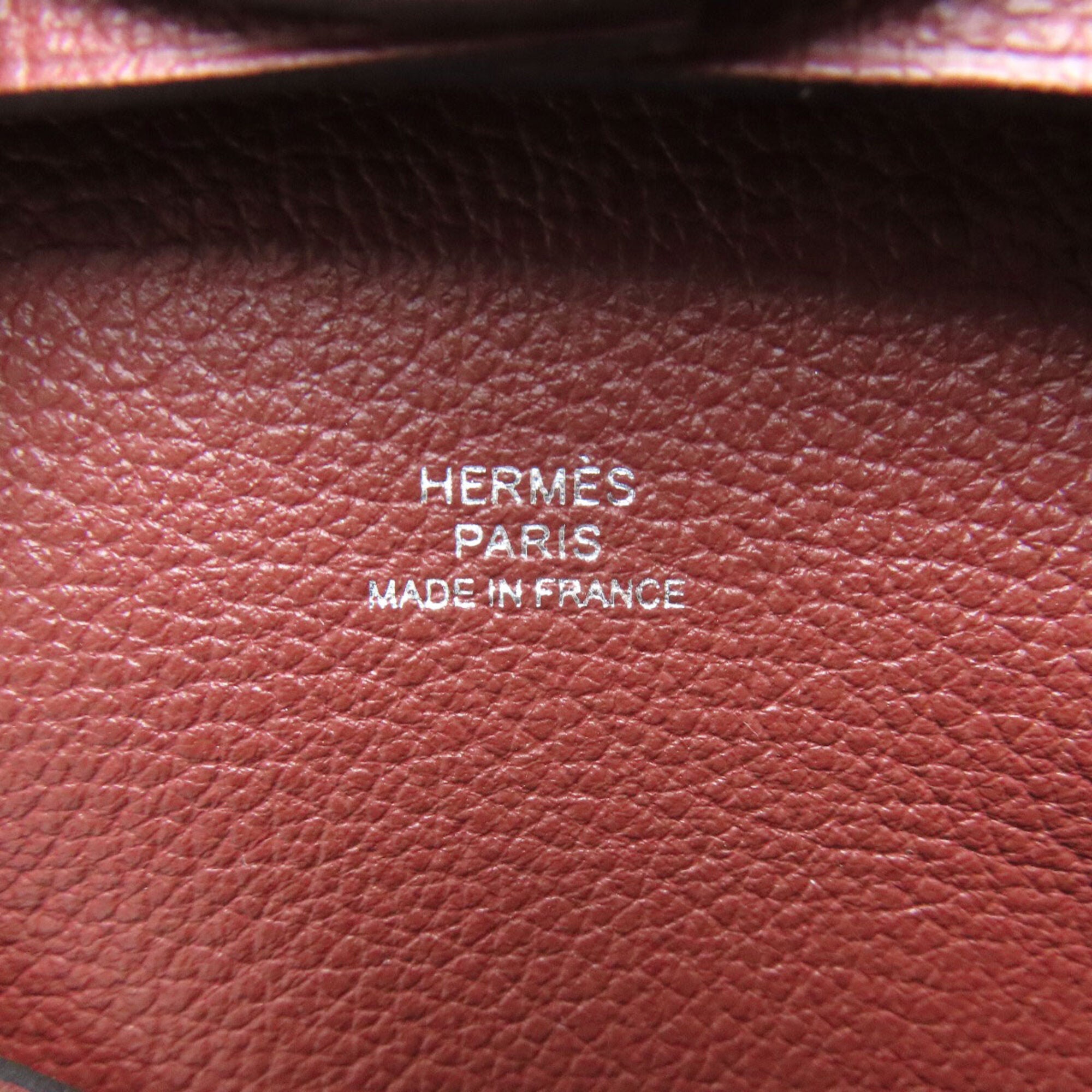 Hermes Bastia Red Color Coin Purse/Coin Case (Pre-Owned)