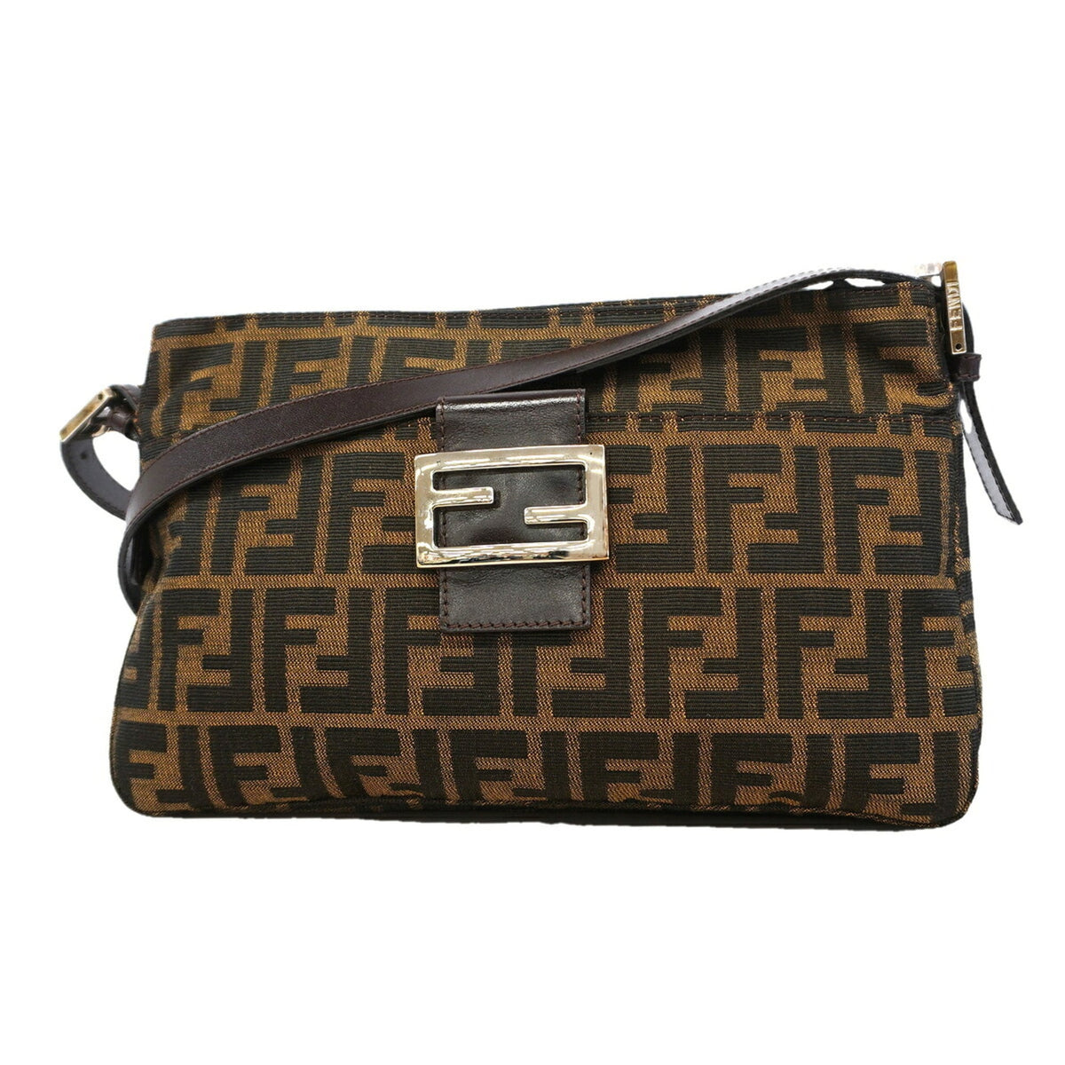 Fendi Brown Nylon Canvas Shoulder Bag (Pre-Owned)