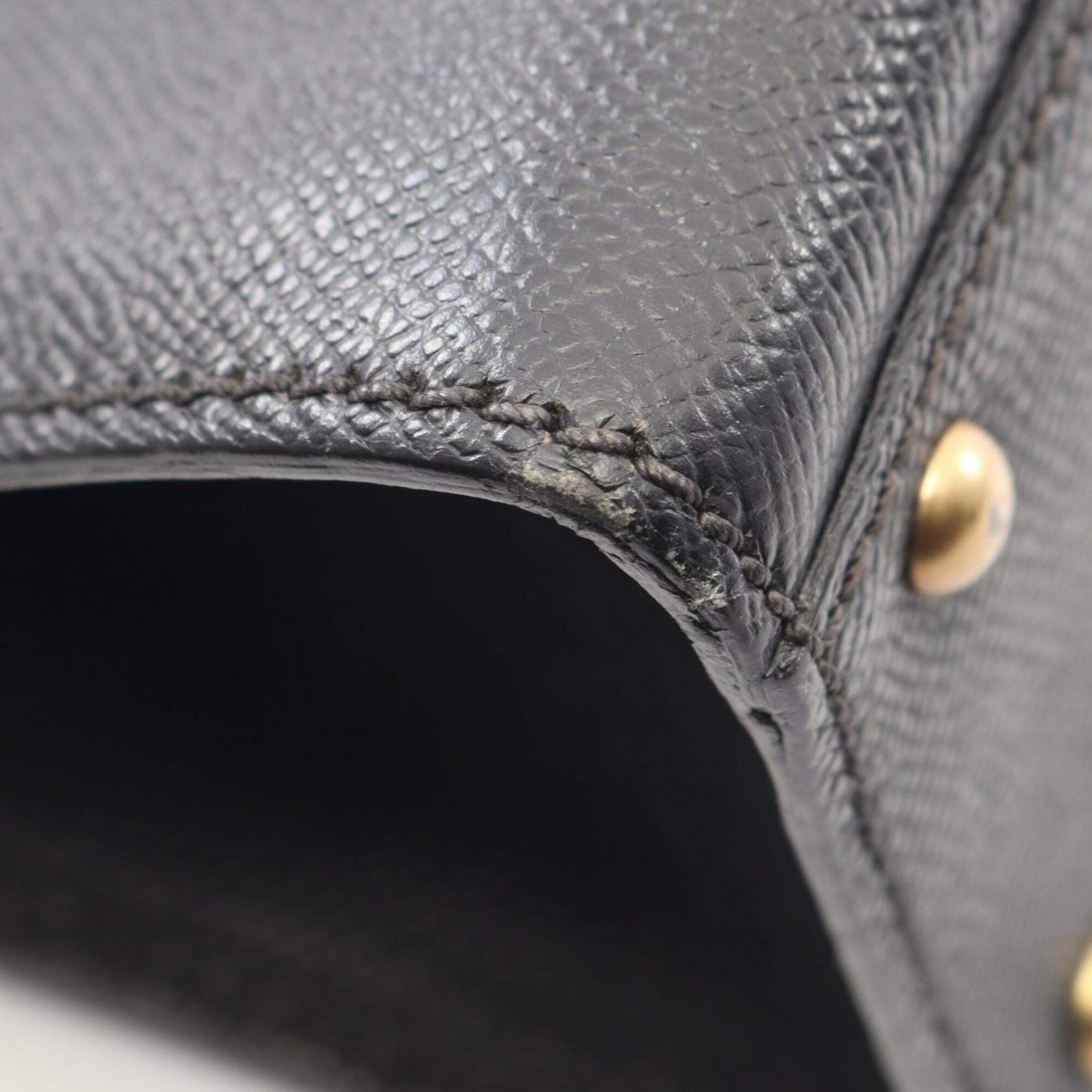Chanel Black Grained Calfskin Handbag Tote Bag (Pre-Owned)