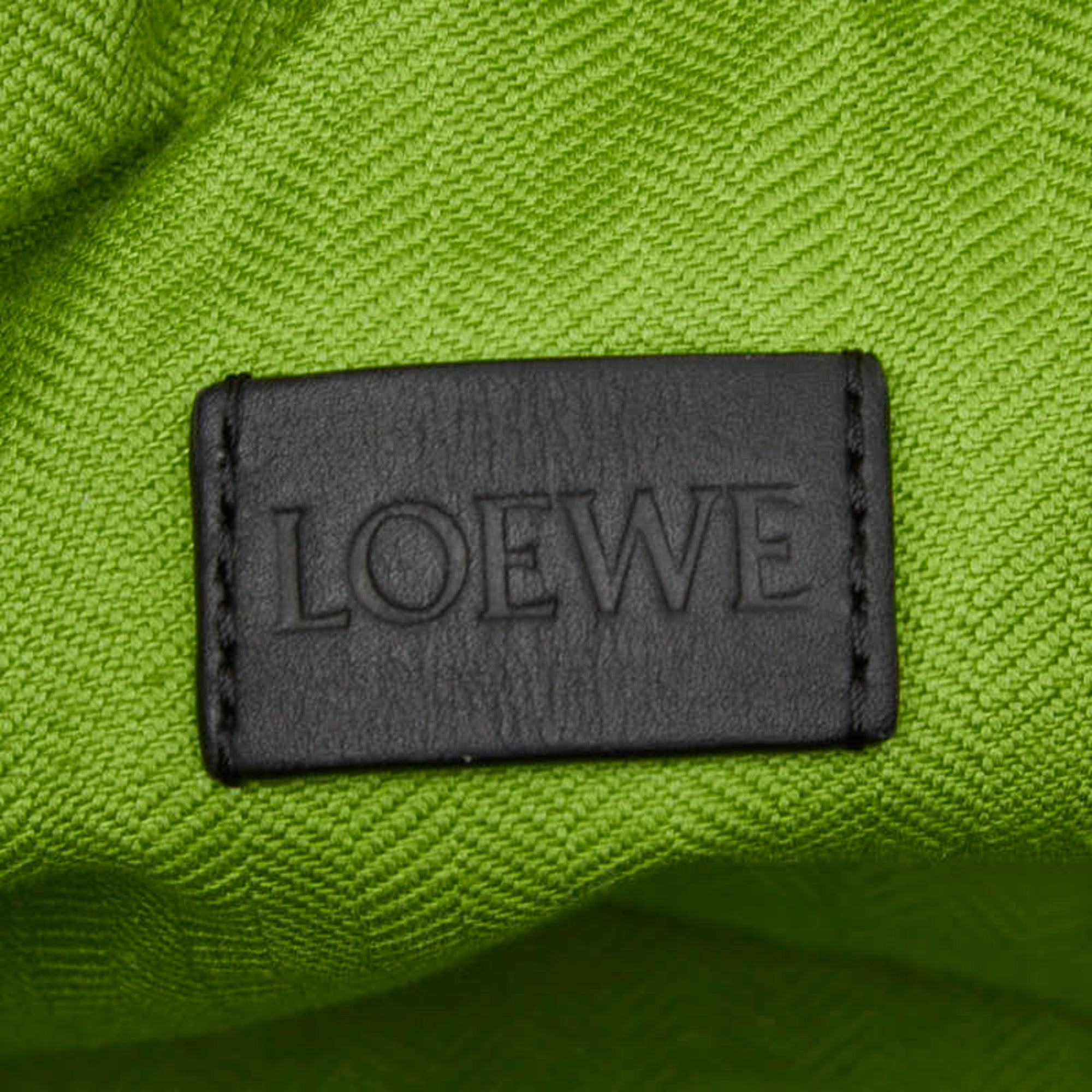 Loewe Green Pile Fabric Leather Pouch (Pre-Owned)