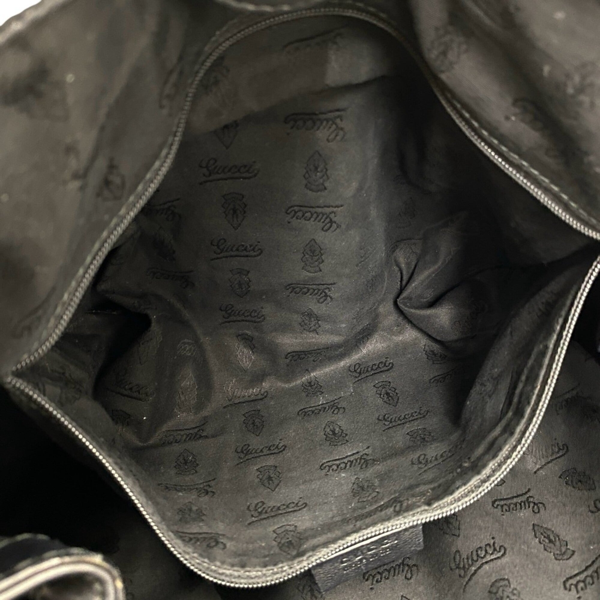 Gucci Black Leather Handbag Shoulder Bag Tote Bag (Pre-Owned)
