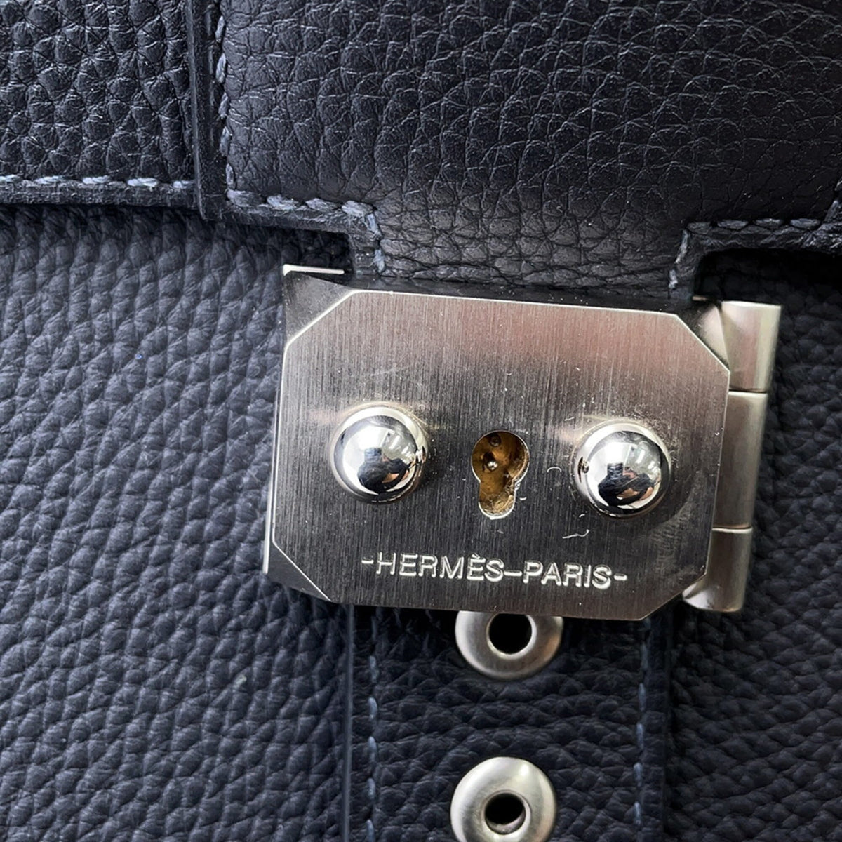 Hermes Silver Togo Leather Briefcase (Pre-Owned)