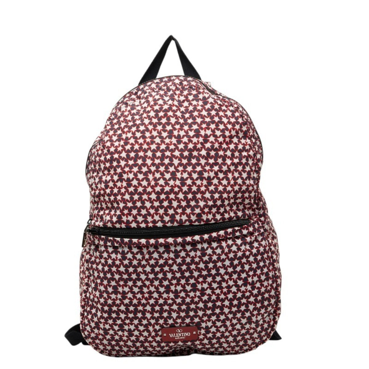 Valentino Navy Red Color Nylon Leather Backpack (Pre-Owned)