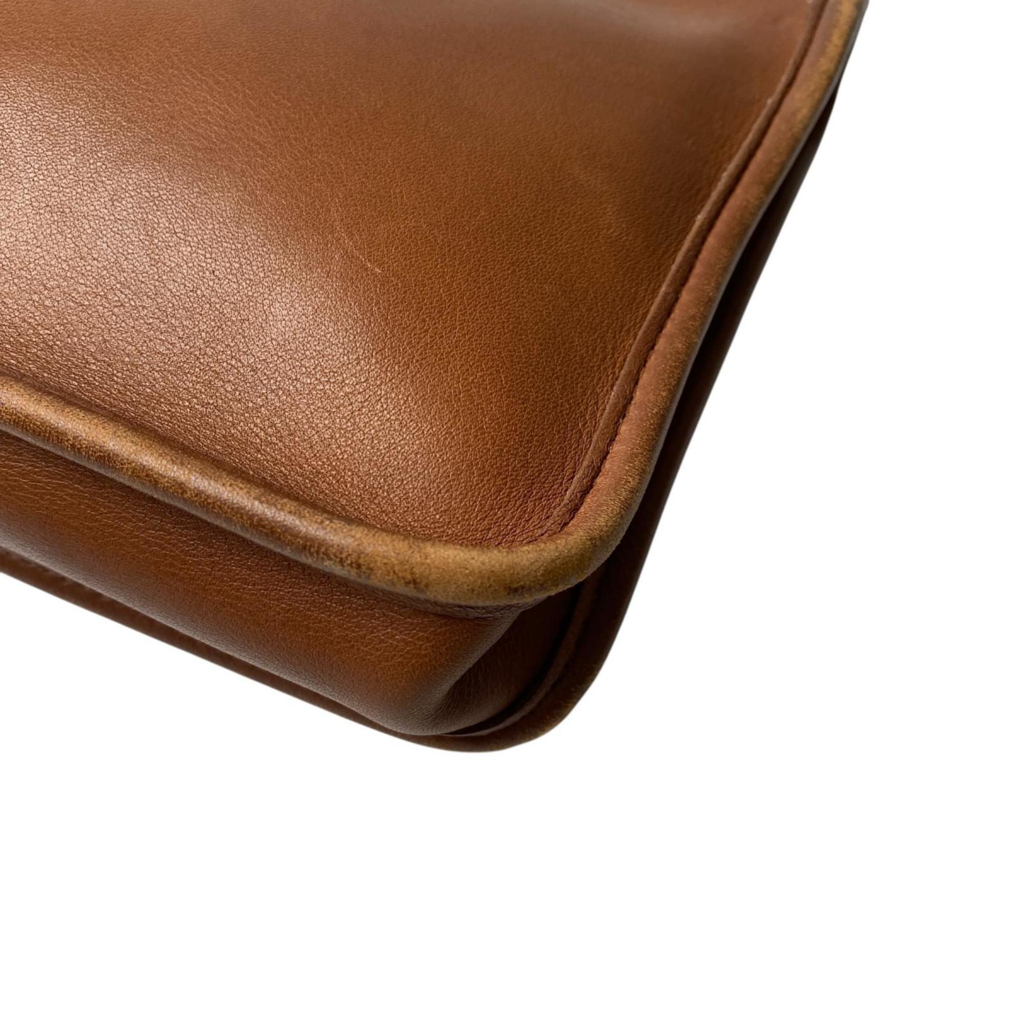 Coach Brown Leather Clutch Bag (Pre-Owned)