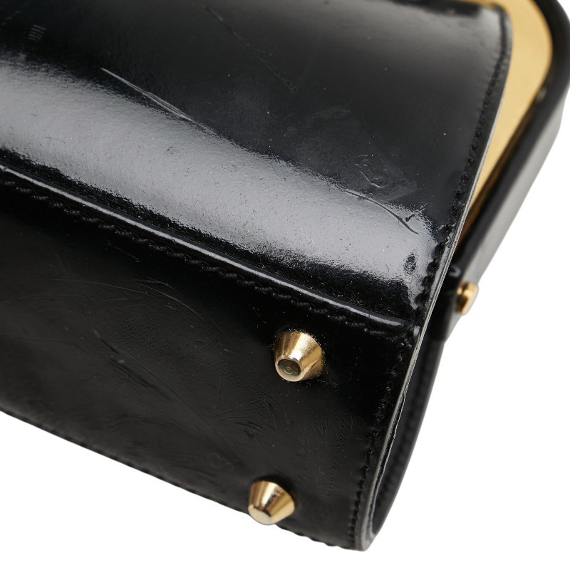 Christian Dior Black Patent Leather Handbag Shoulder Bag (Pre-Owned)