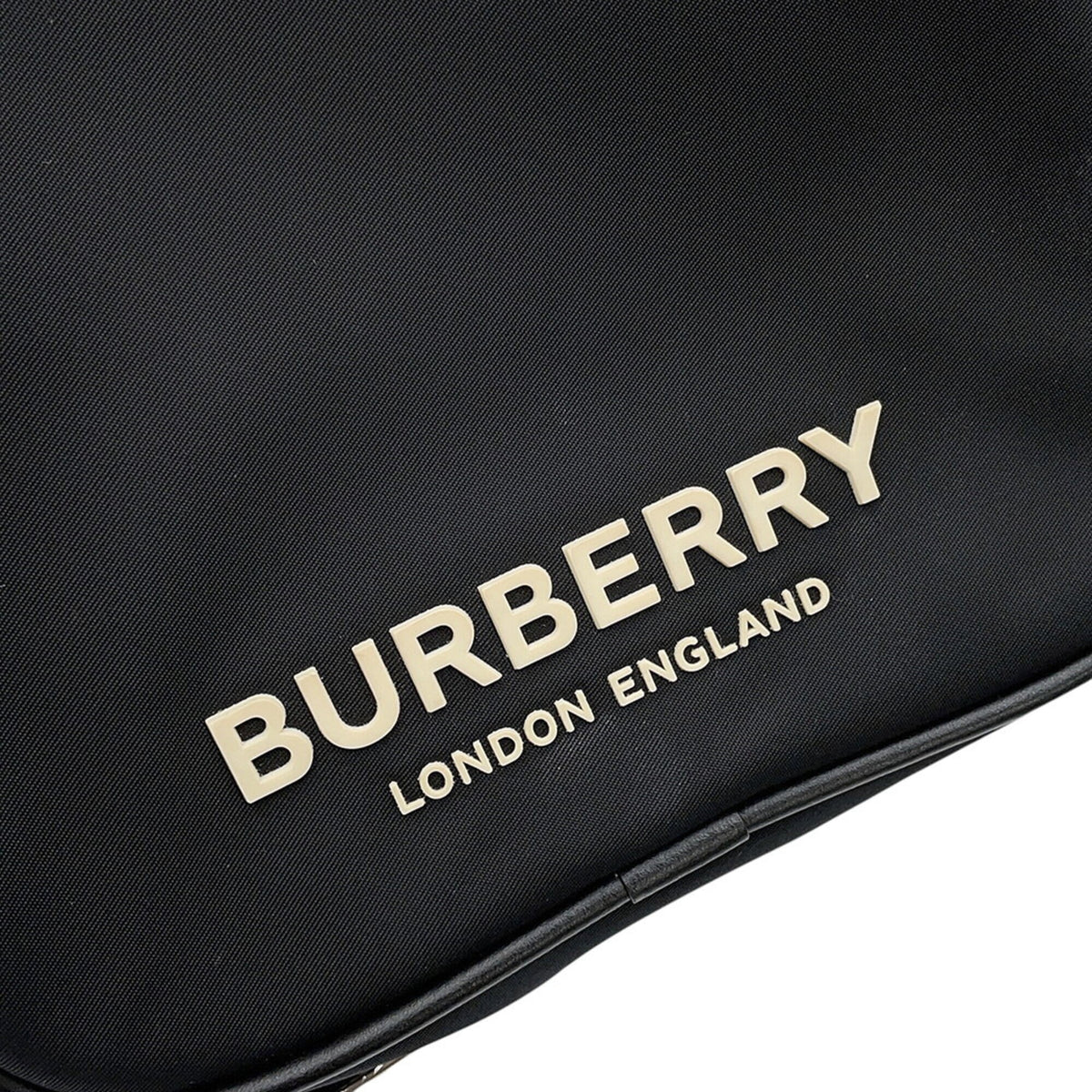 Burberry Black Nylon Leather Handbag Shoulder Bag (Pre-Owned)