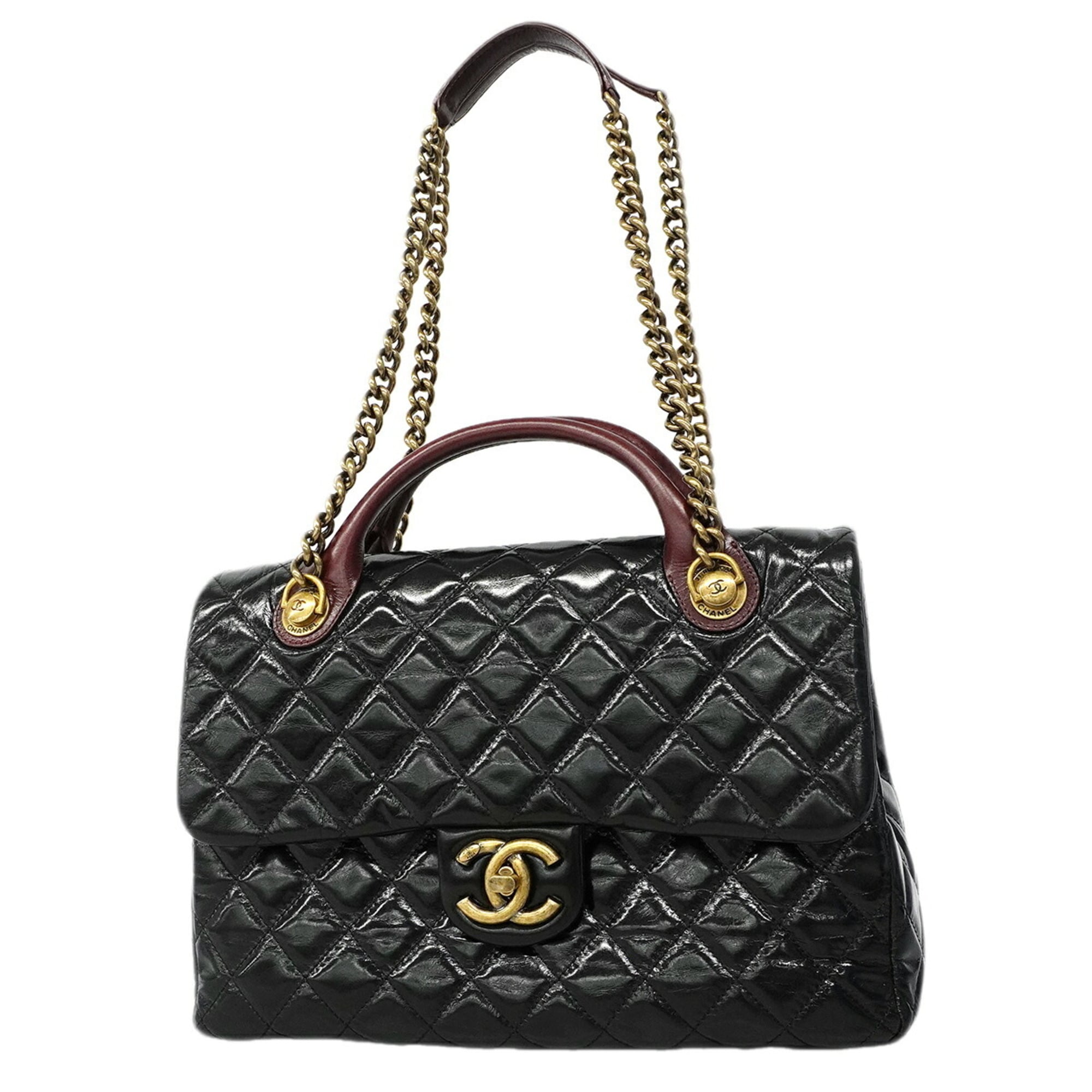 Chanel Black Leather Handbag (Pre-Owned)