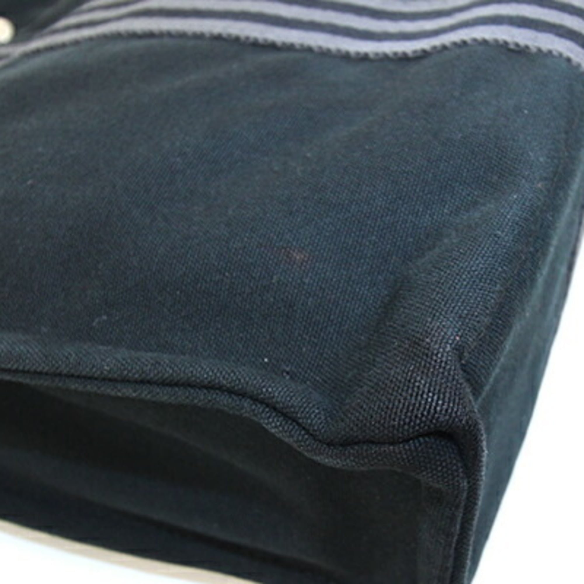 Hermes Black Cotton Canvas Handbag (Pre-Owned)