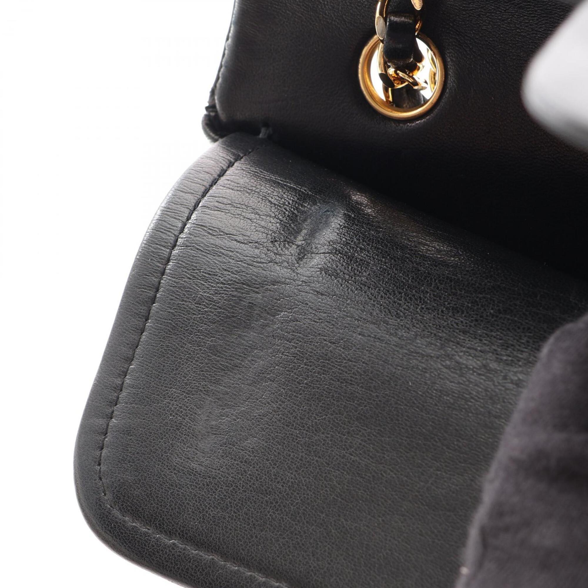 Chanel Black Leather Handbag Shoulder Bag (Pre-Owned)