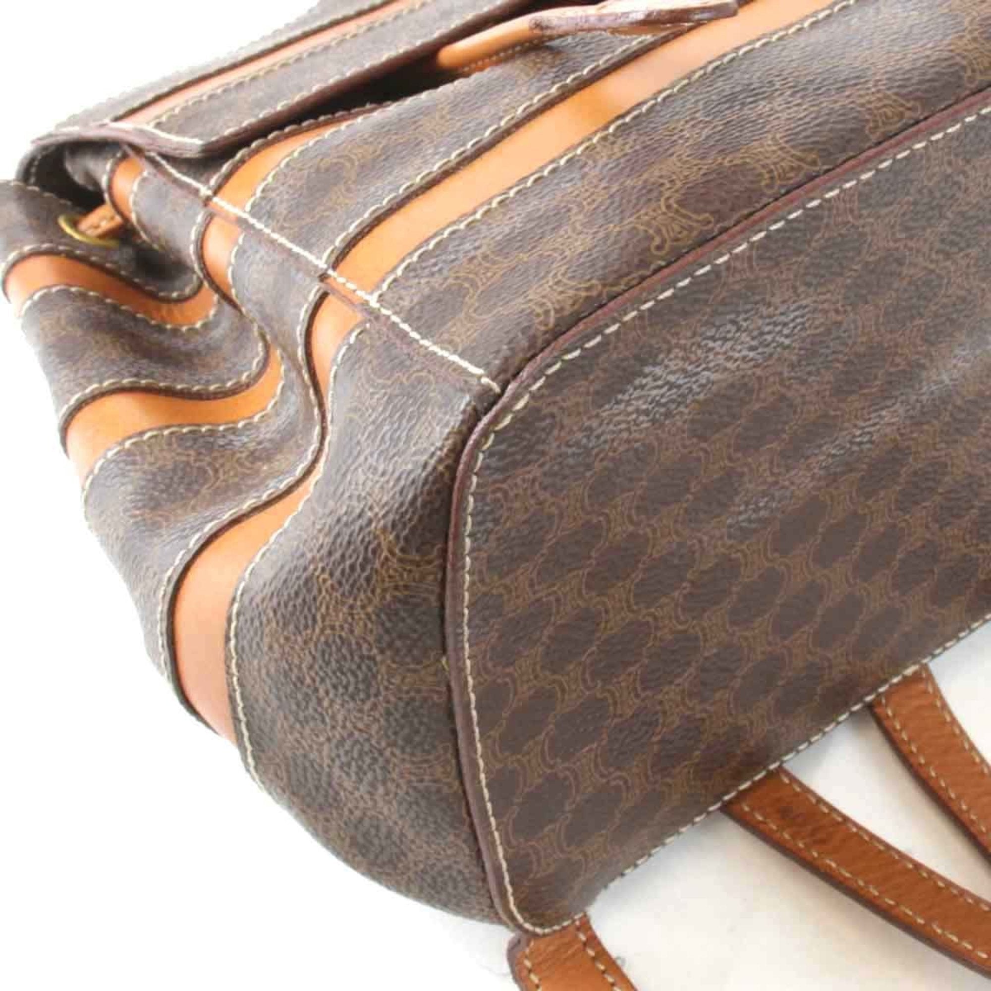 Celine Brown Pvc Leather Backpack (Pre-Owned)