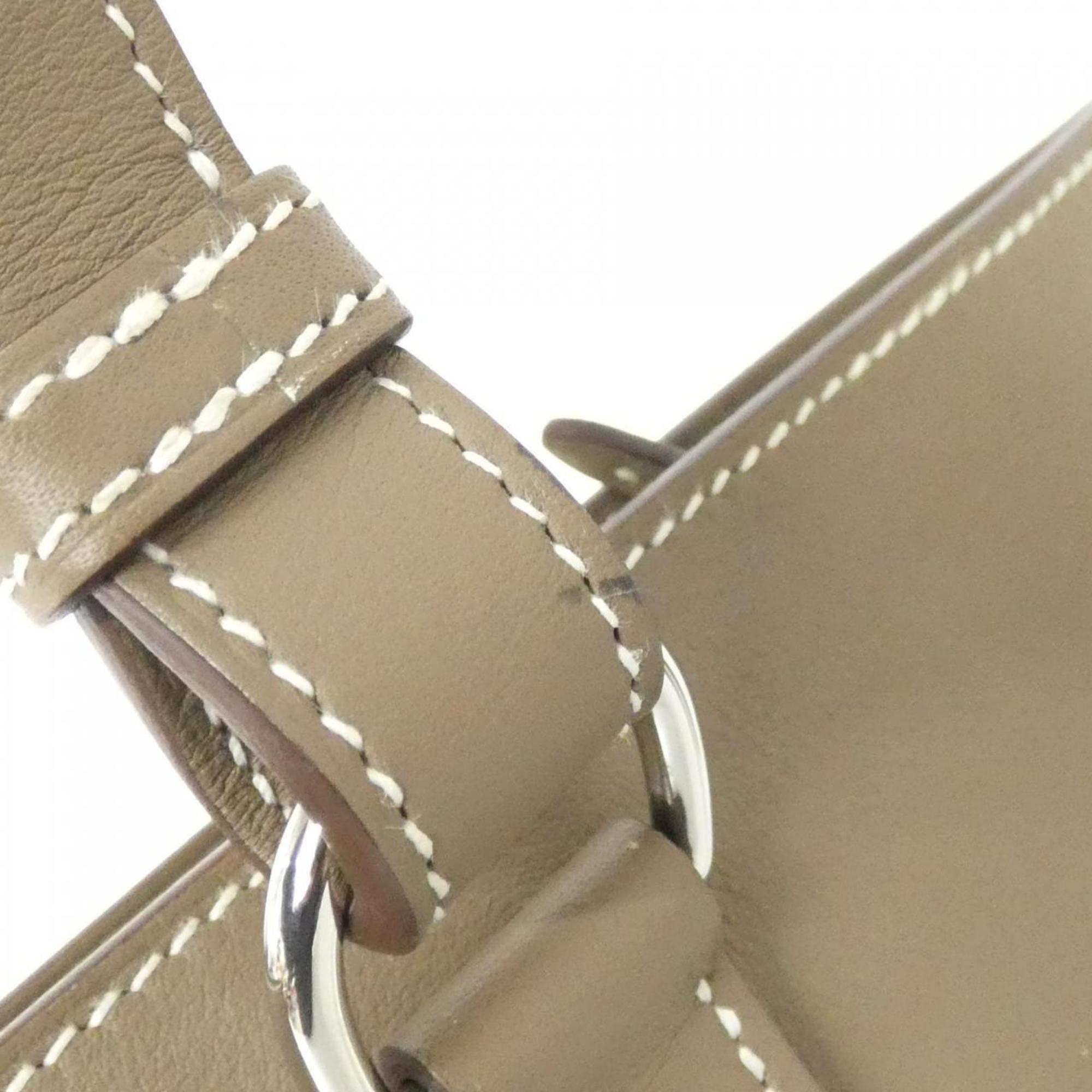 Hermes Etoupe Gray Swift Leather Chain/Shoulder Wallet (Pre-Owned)