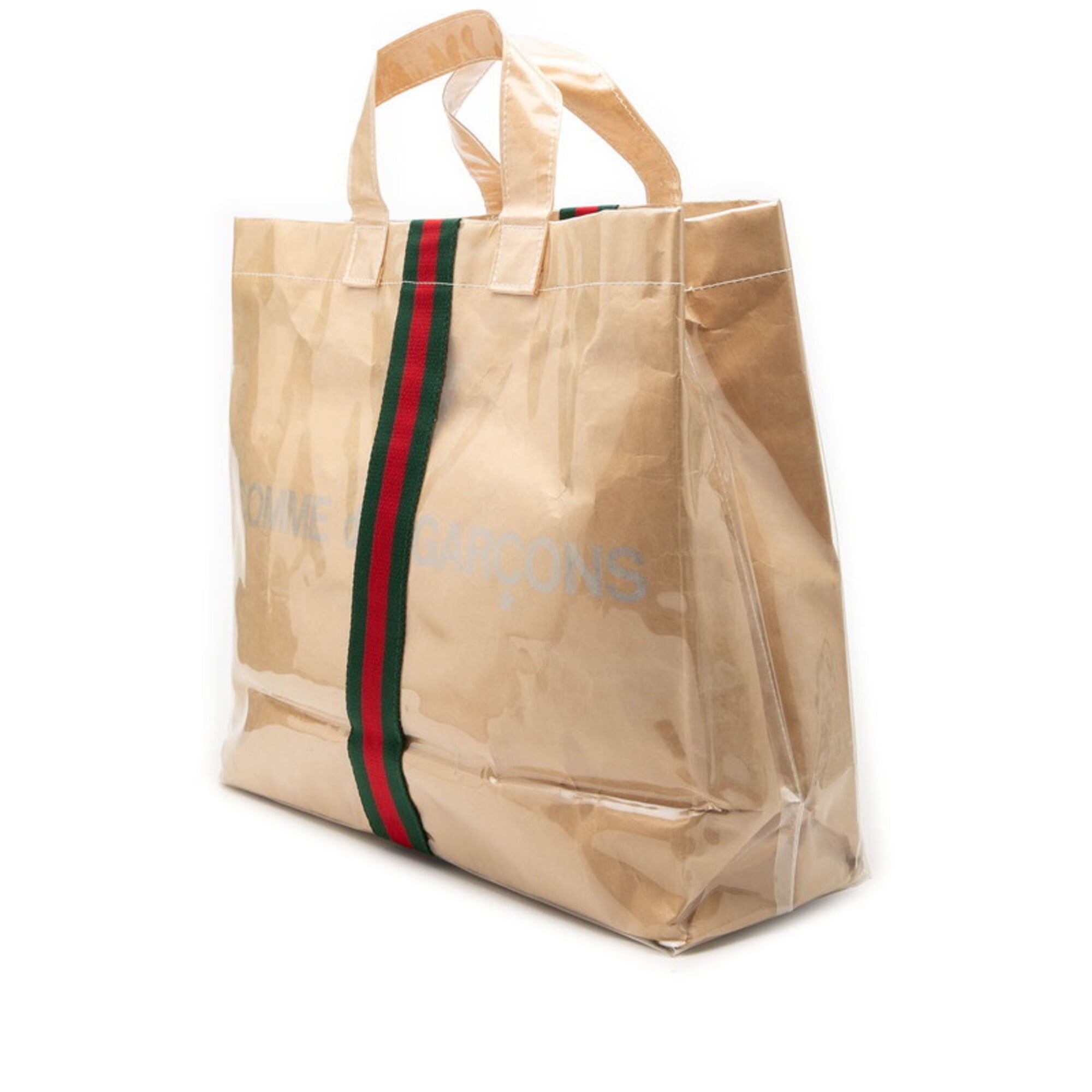Gucci Beige Green Red Color Elastane Nylon Tote Bag (Pre-Owned)