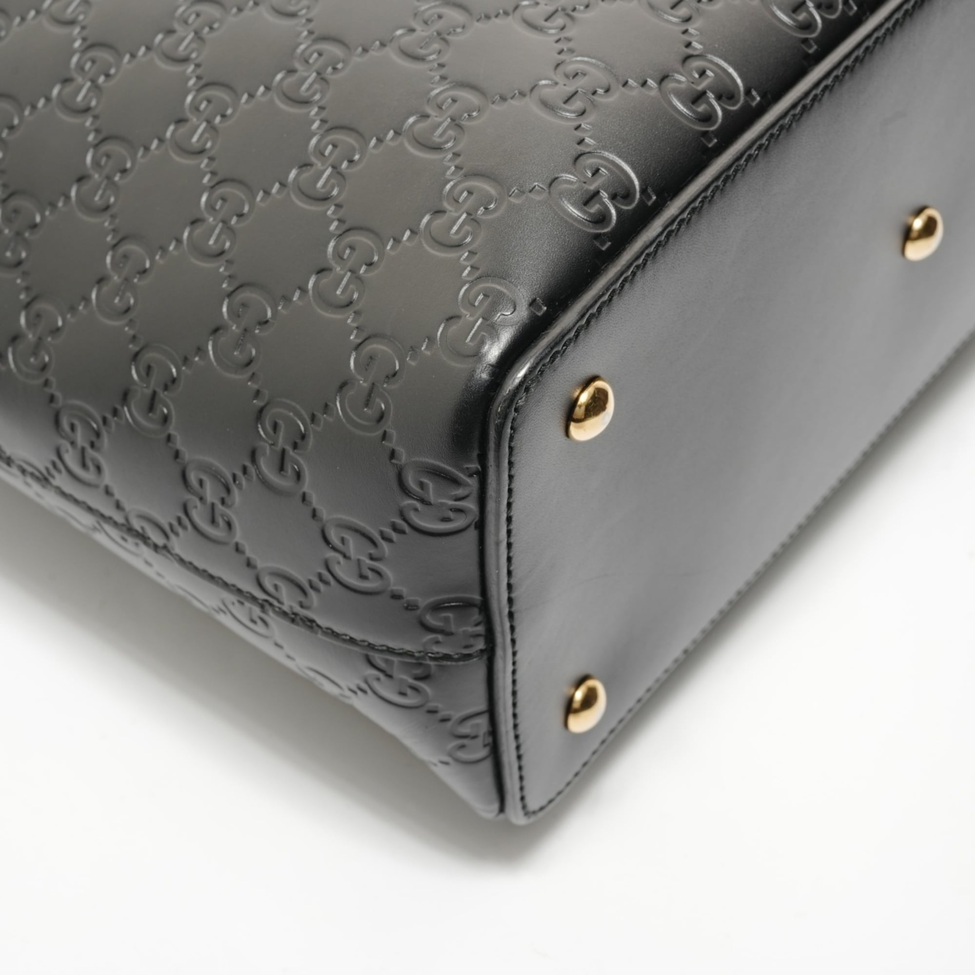 Gucci Black Gg Leather Shoulder Bag (Pre-Owned)