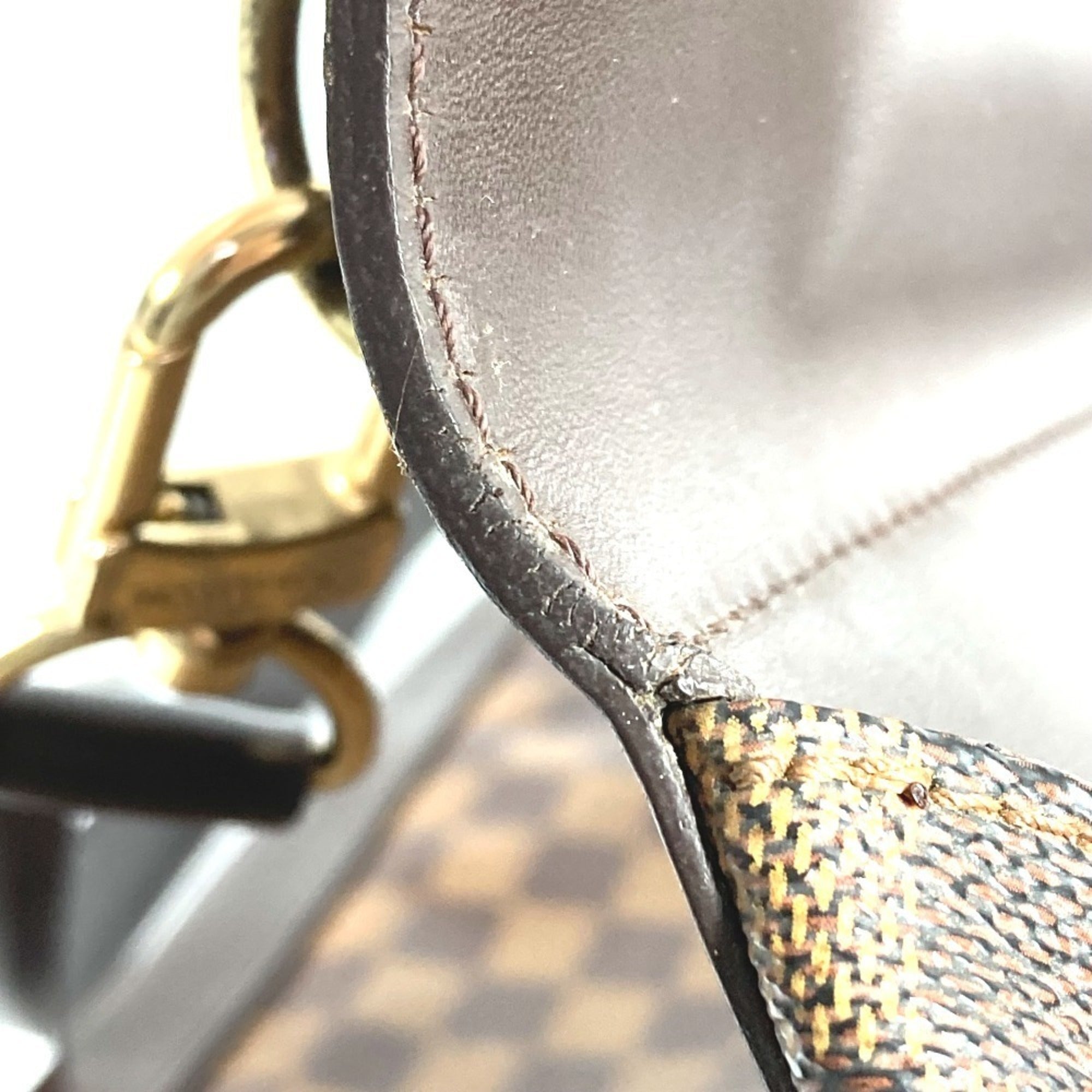 Louis Vuitton Brown Damier Canvas Ebene Damier Canvas Boston Bag Handbag Shoulder Bag (Pre-Owned)