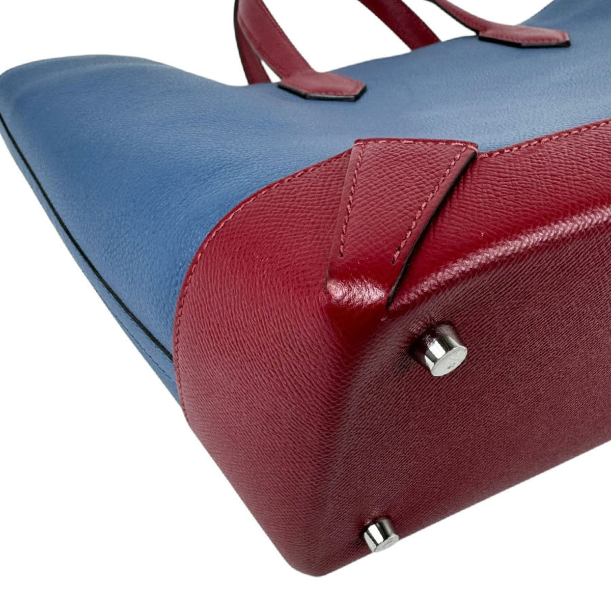 Hermes Blue Agate Rouge Grenat Evercalf Leather Epsom Leather Handbag (Pre-Owned)