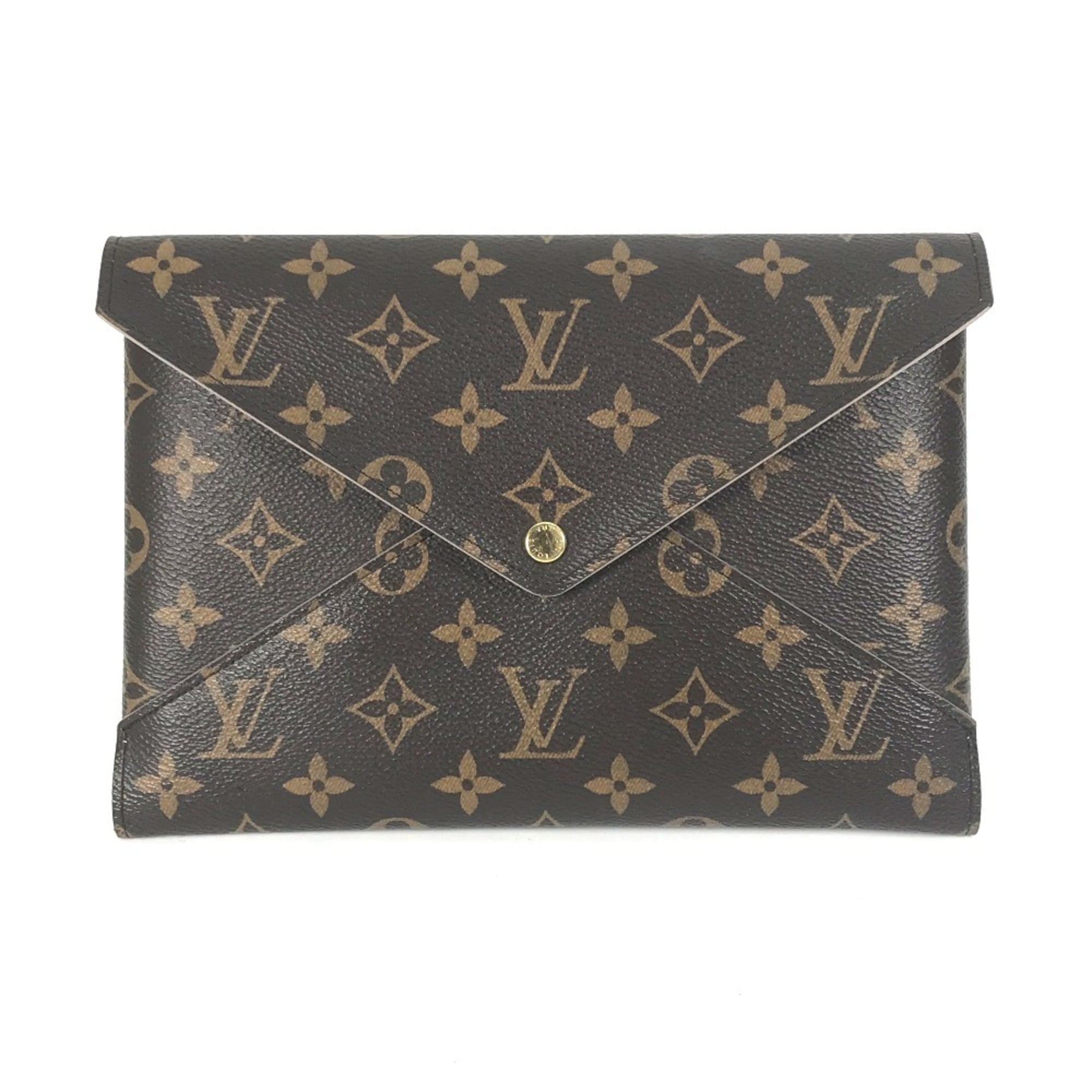 Louis Vuitton Brown Monogram Canvas Clutch Bag Pochette Pouch (Pre-Owned)