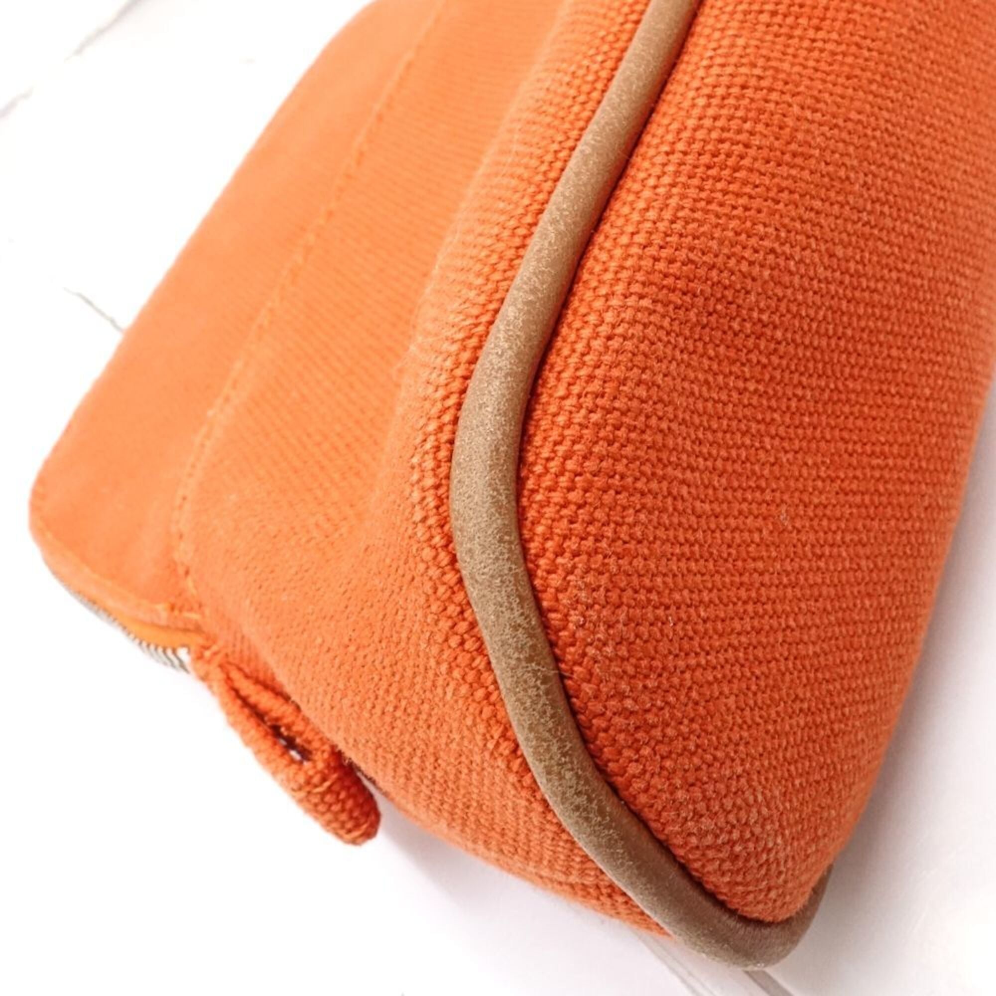 Hermes Orange Canvas Pouch (Pre-Owned)
