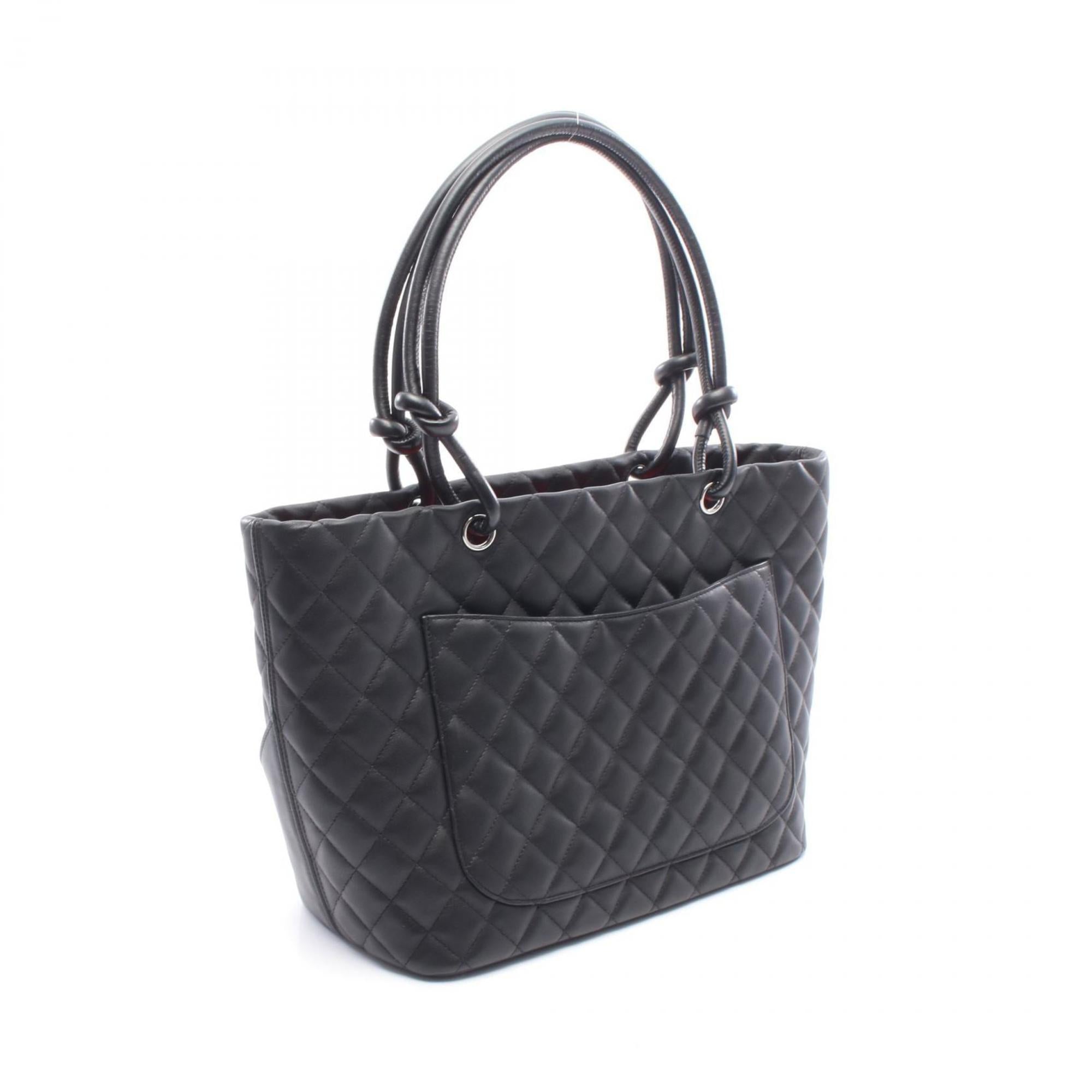 Chanel Black Leather Patent Leather Tote Bag (Pre-Owned)