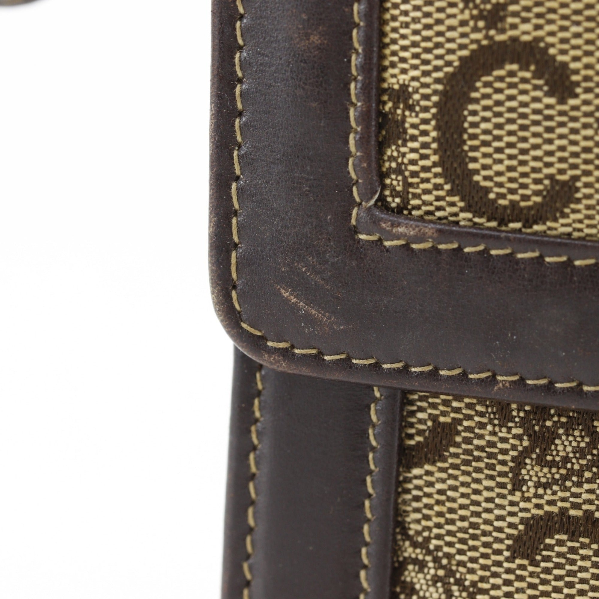 Celine Brown Canvas Shoulder Bag (Pre-Owned)