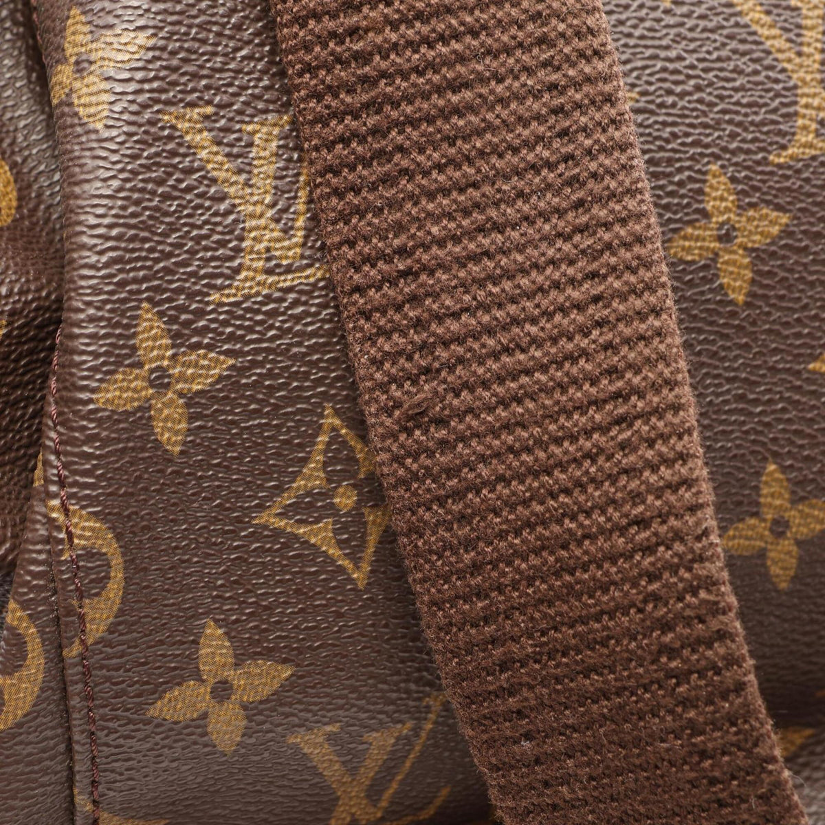 Louis Vuitton Monogram Brown Coated Canvas Leather Backpack (Pre-Owned)