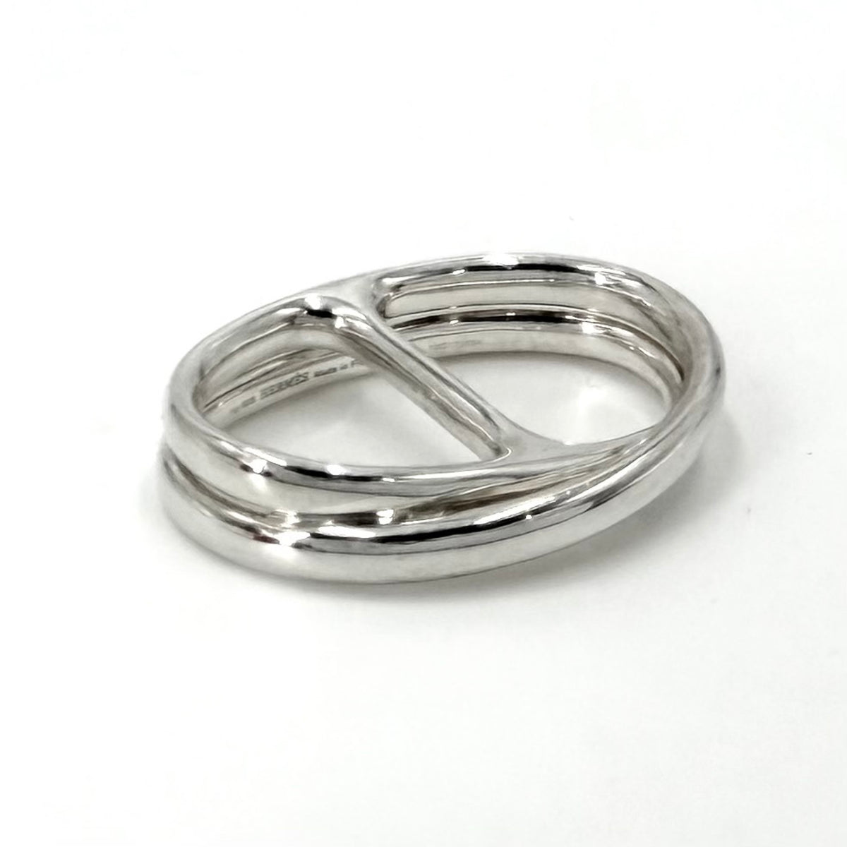 Hermes Silver 925 Band Ring (Pre-Owned)