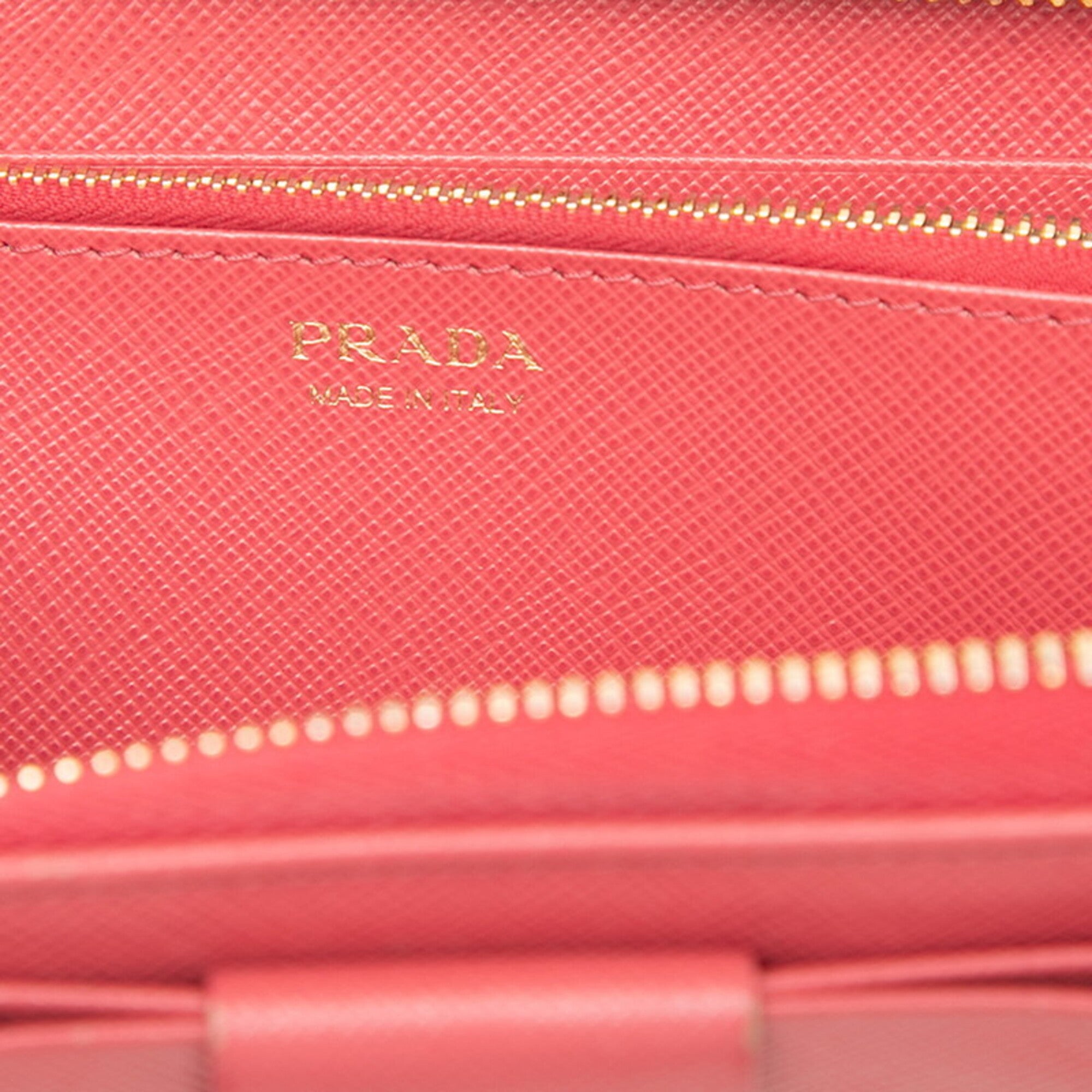 Prada Pink Leather Long Wallet (Bi-Fold) (Pre-Owned)