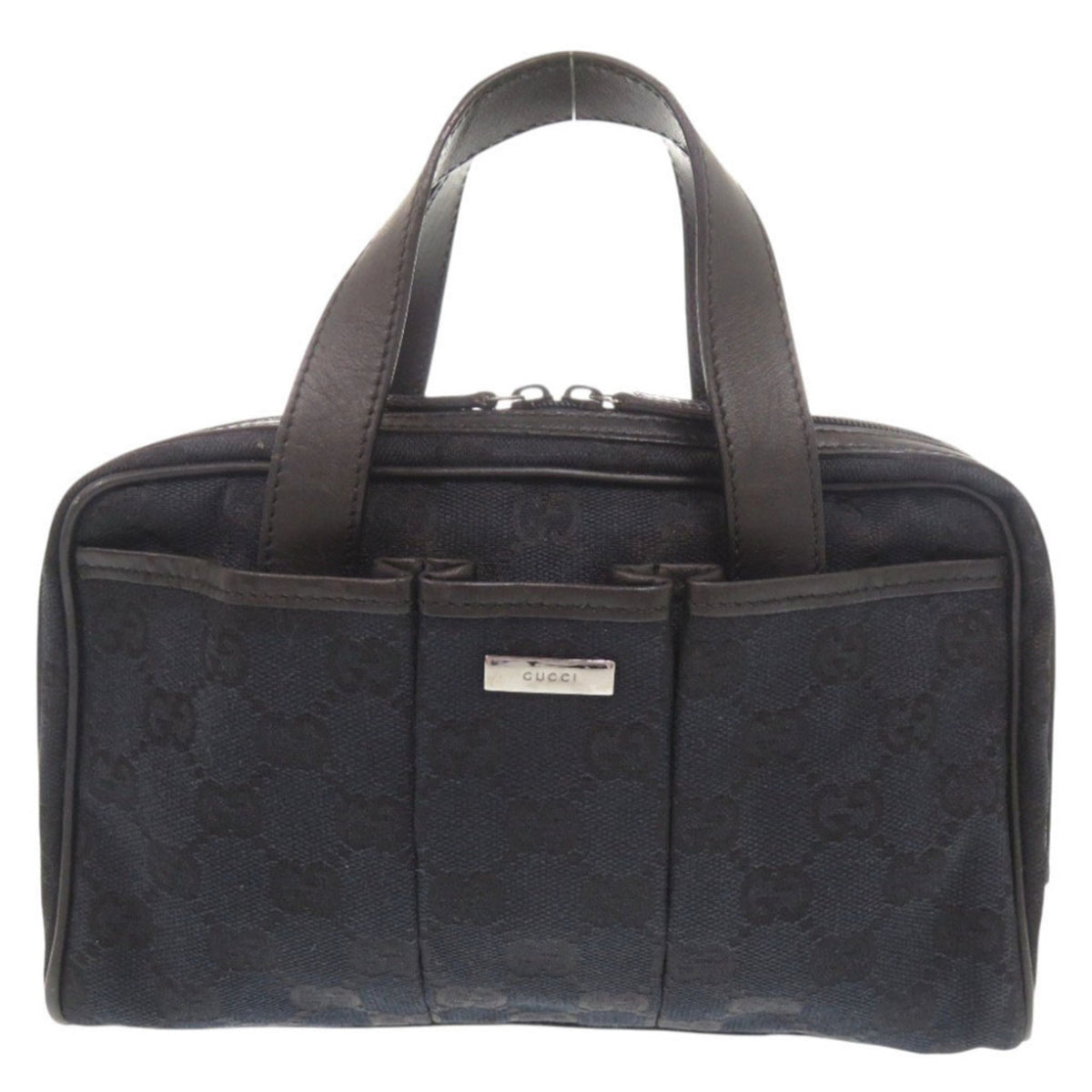 Gucci Black Gg Canvas Handbag (Pre-Owned)