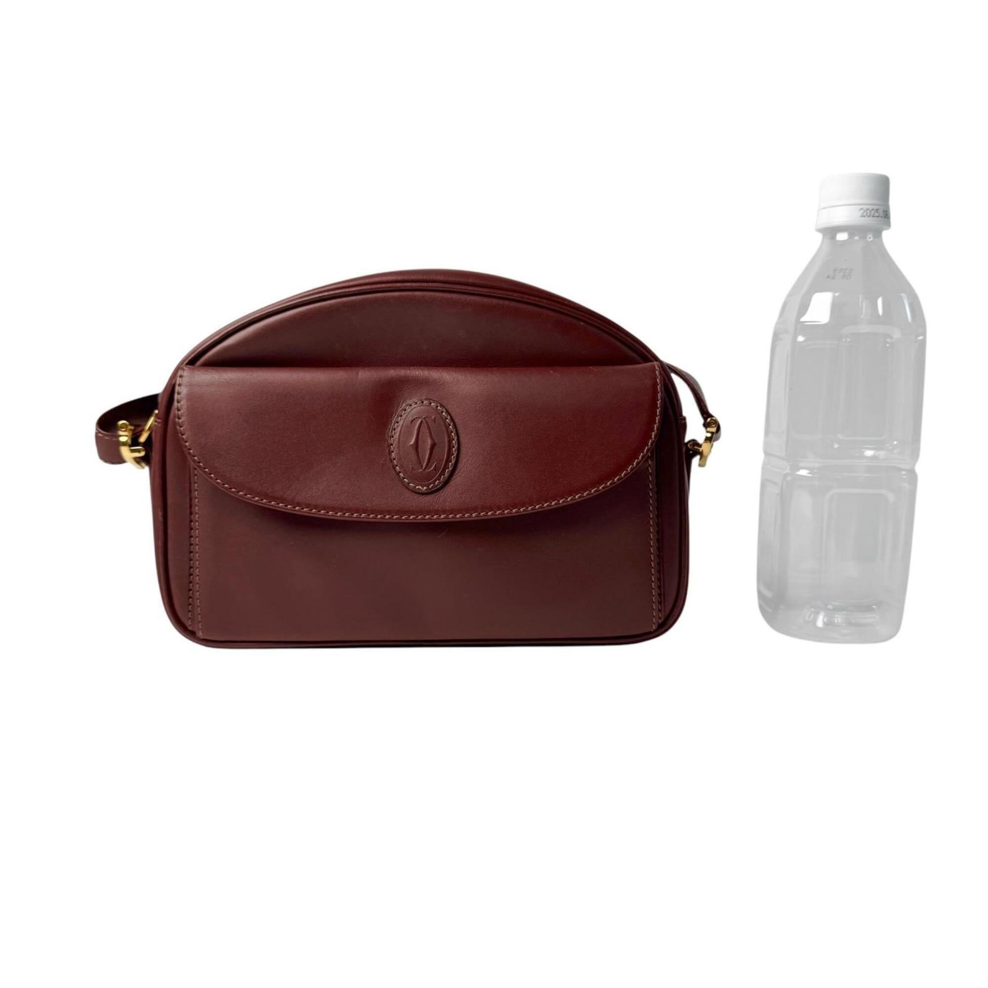 Cartier Bordeaux Leather Shoulder Bag (Pre-Owned)