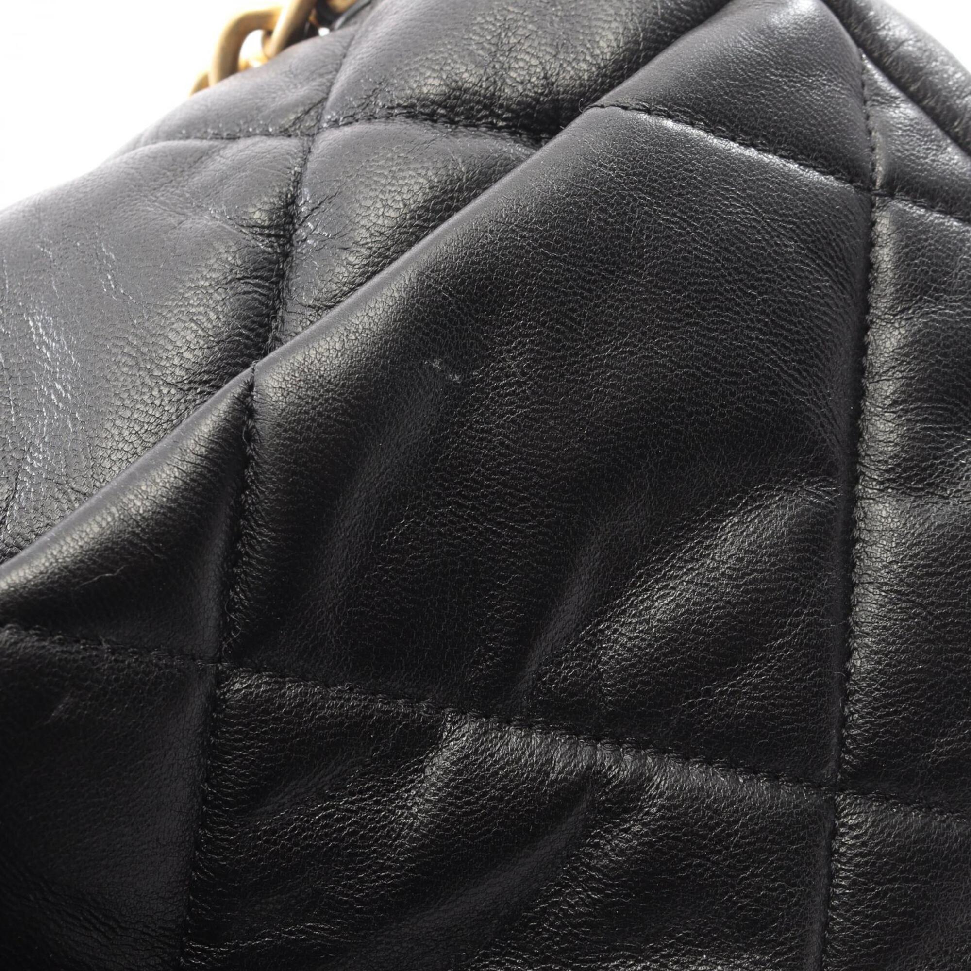 Chanel Black Leather Handbag Shoulder Bag (Pre-Owned)