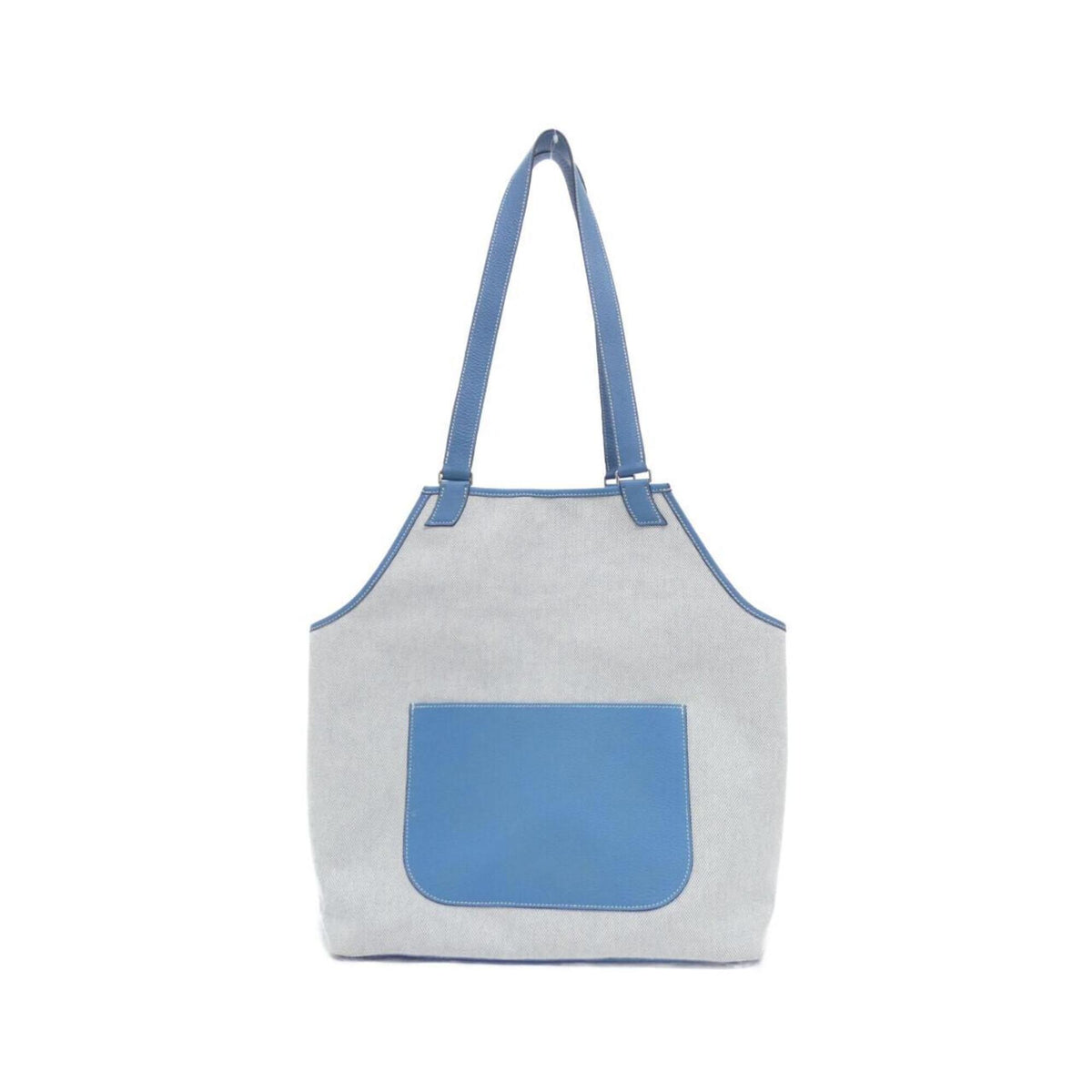Hermes Jardinier Blue Jean Toile H Taurillon Clemence Leather Shoulder Bag (Pre-Owned)