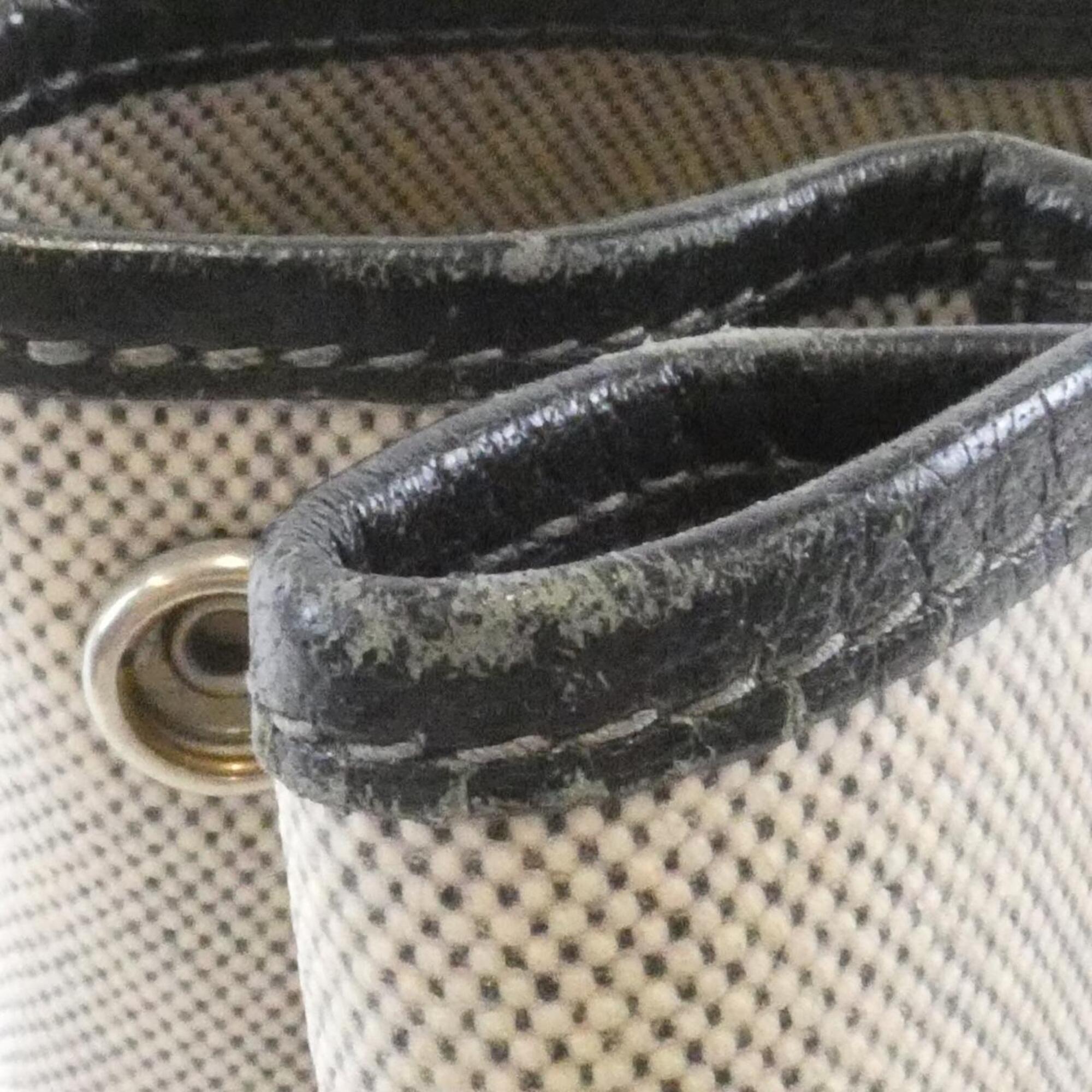 Hermes Black Toile H Buffle Skipper Leather Handbag (Pre-Owned)
